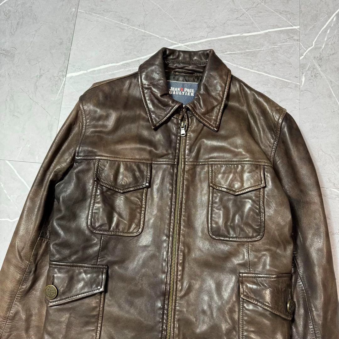 Jean Paul Gaultier Jean Paul Gaultier Cow leather zipper leather coat-2505 Size US M / EU 48-50 / 2 - 2 Thumbnail