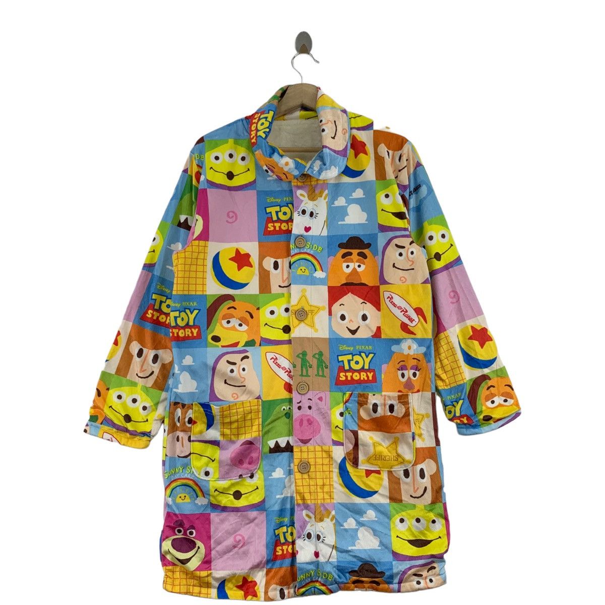 image of Toy Story Disney Pixar Movie Patchwork Character Print Long, Men's (Size Medium)