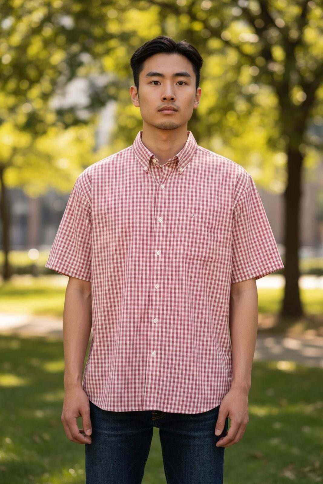 Saddlebred Saddlebred Men's Gingham Short Sleeve Casual Shirt Size US XL / EU 56 / 4 - 1 Thumbnail