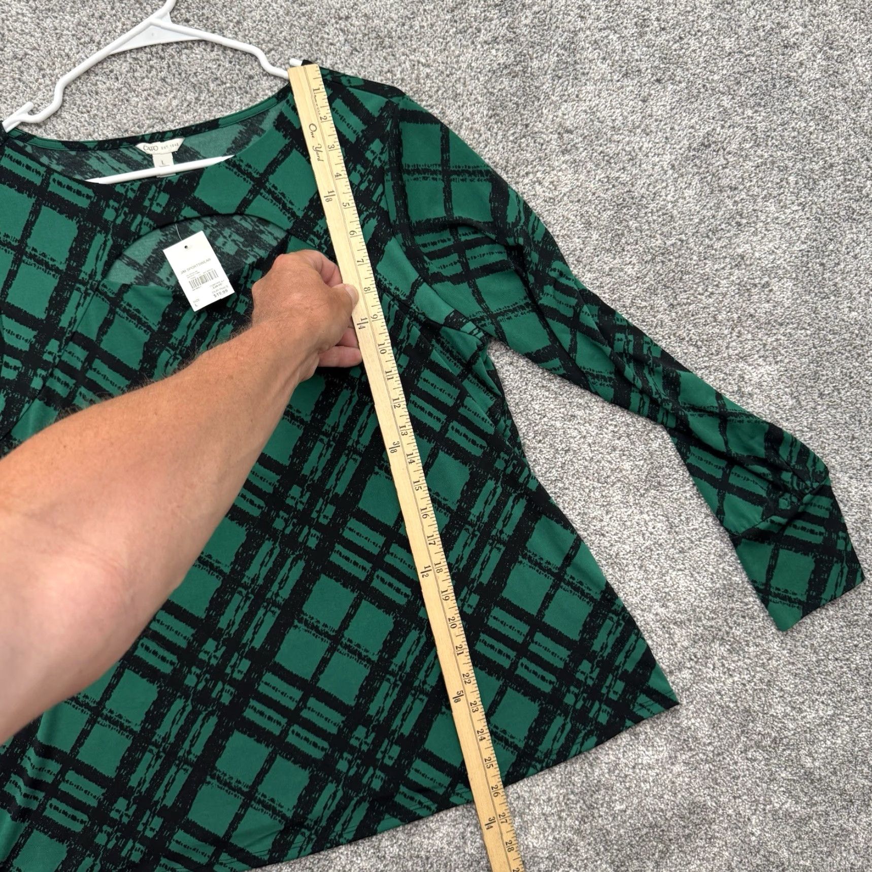 Vintage Cato Blouse Shirt Keyhole Retro 70s Night Out Office Chic Women L Green Maximalist Statement Party Regular Size L / US 10 / IT 46 - 5 Thumbnail