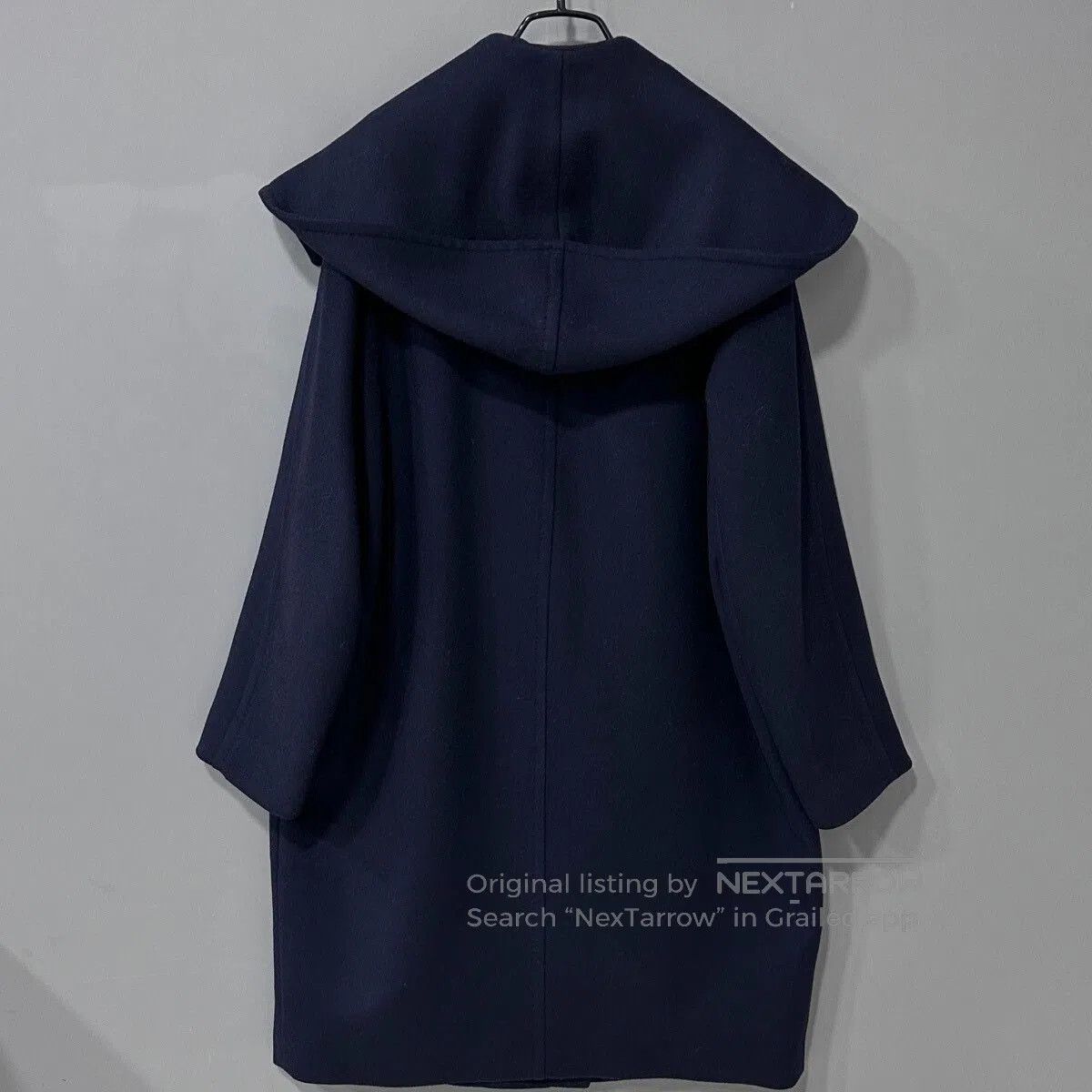 Max Mara MaxMara Navy Hooded Coat Size 38. Size S / US 4 / IT 40 - 3 Thumbnail