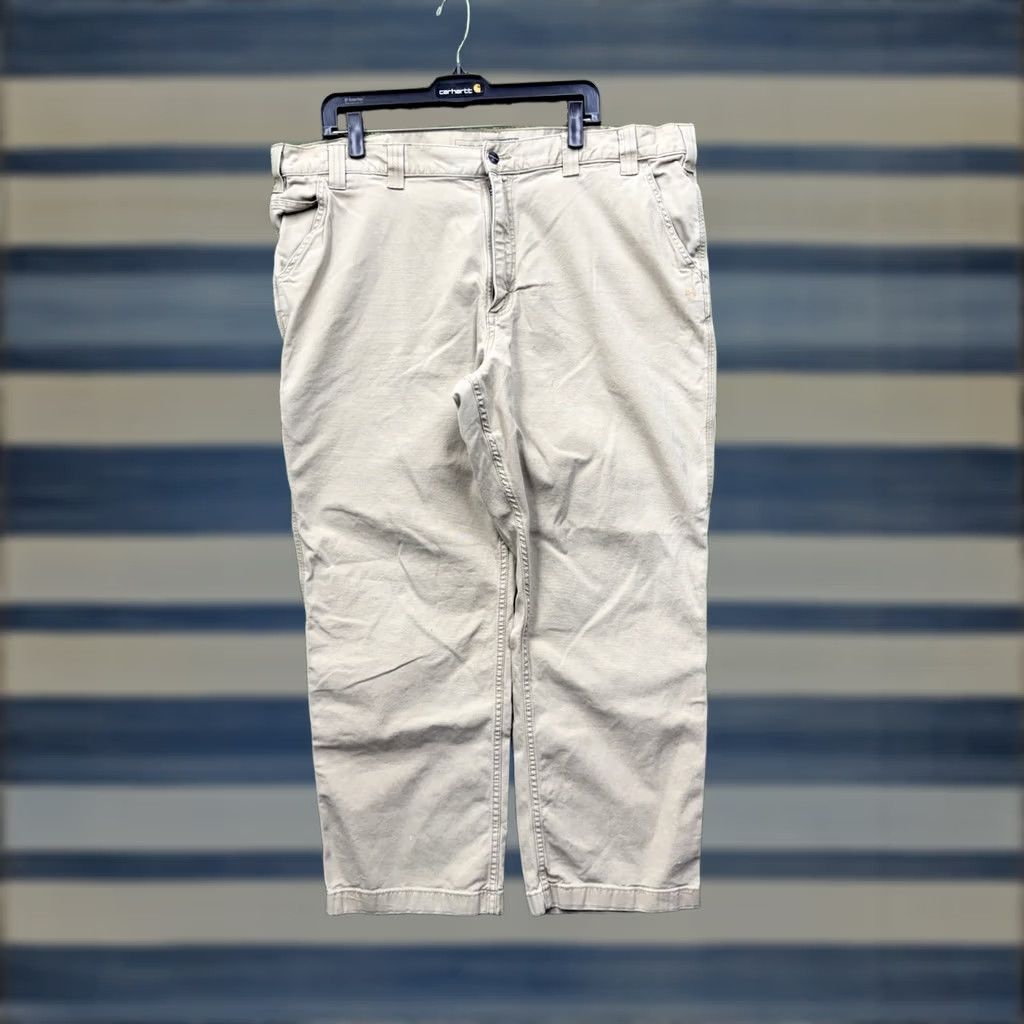 Carhartt Carhartt Carpenter Pants Mens 44x30 Workwear Cotton Beige Relaxed fit B324 FDK Pants Jeans Beige Carhartt Mens 44 Relaxed 30 Inseam 5-Pocket Size US 44 / EU 60 - 1 Thumbnail