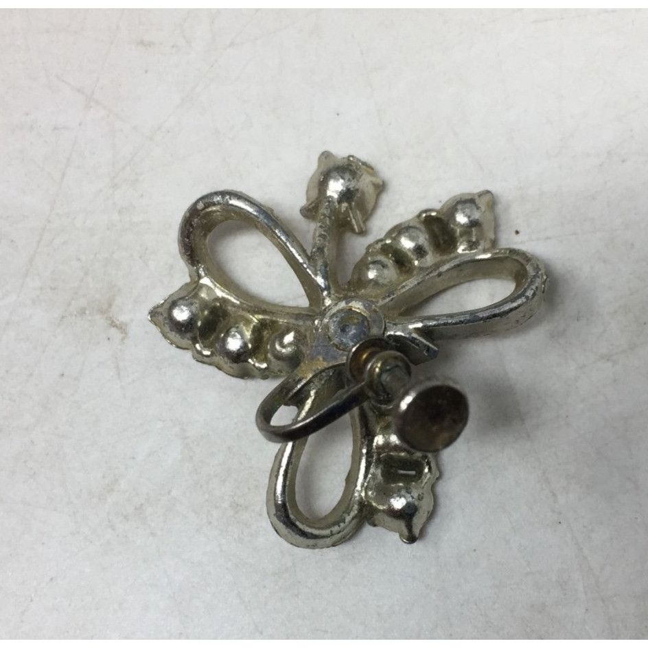 Other Women's Silver Tone Screw Back Earrings with Rhinestones Size ONE SIZE - 6 Thumbnail