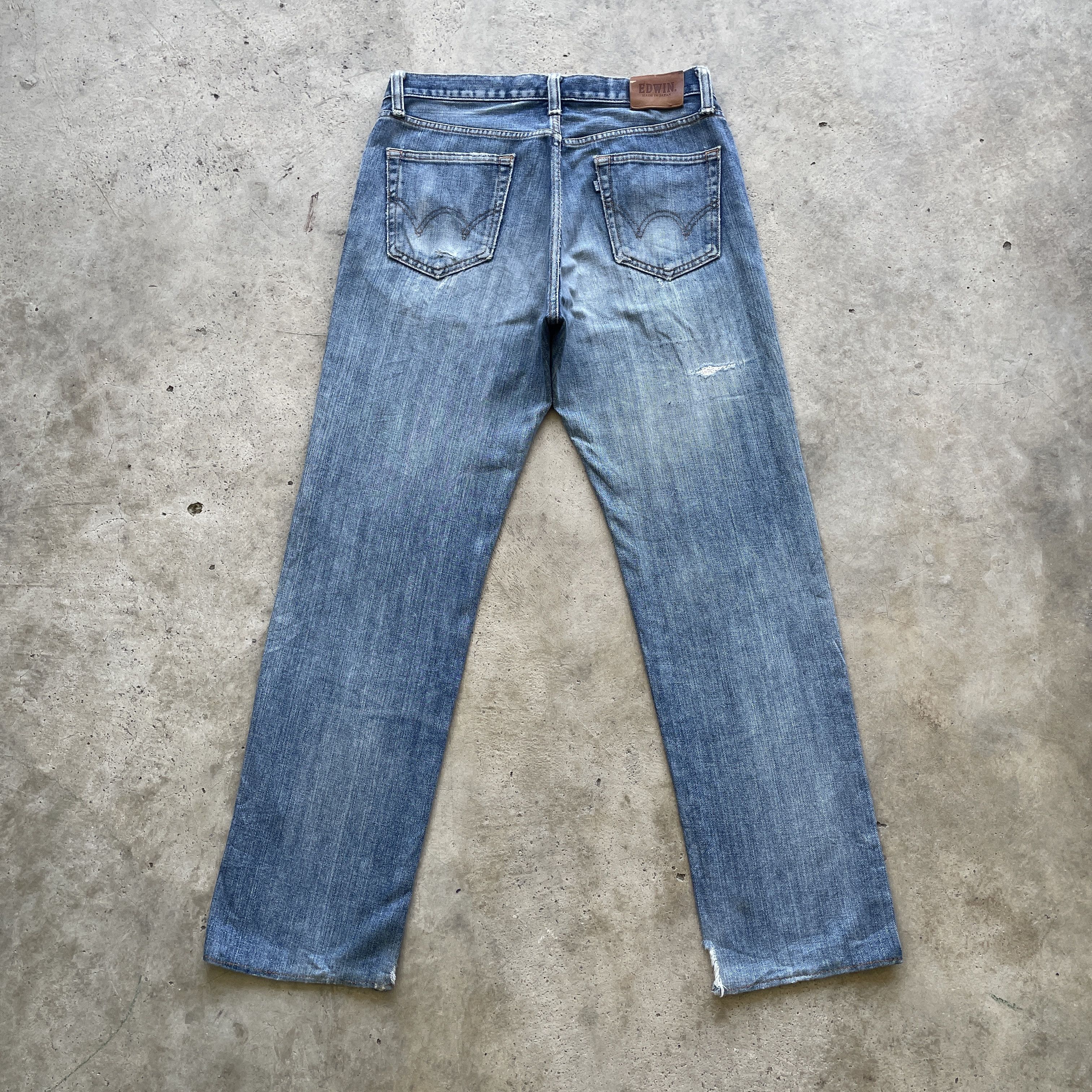 Edwin × Japanese Brand VINTAGE EDWIN FADED DENIM JEANS PANTS W32x30.5 Size US 32 / EU 48 - 11 Thumbnail