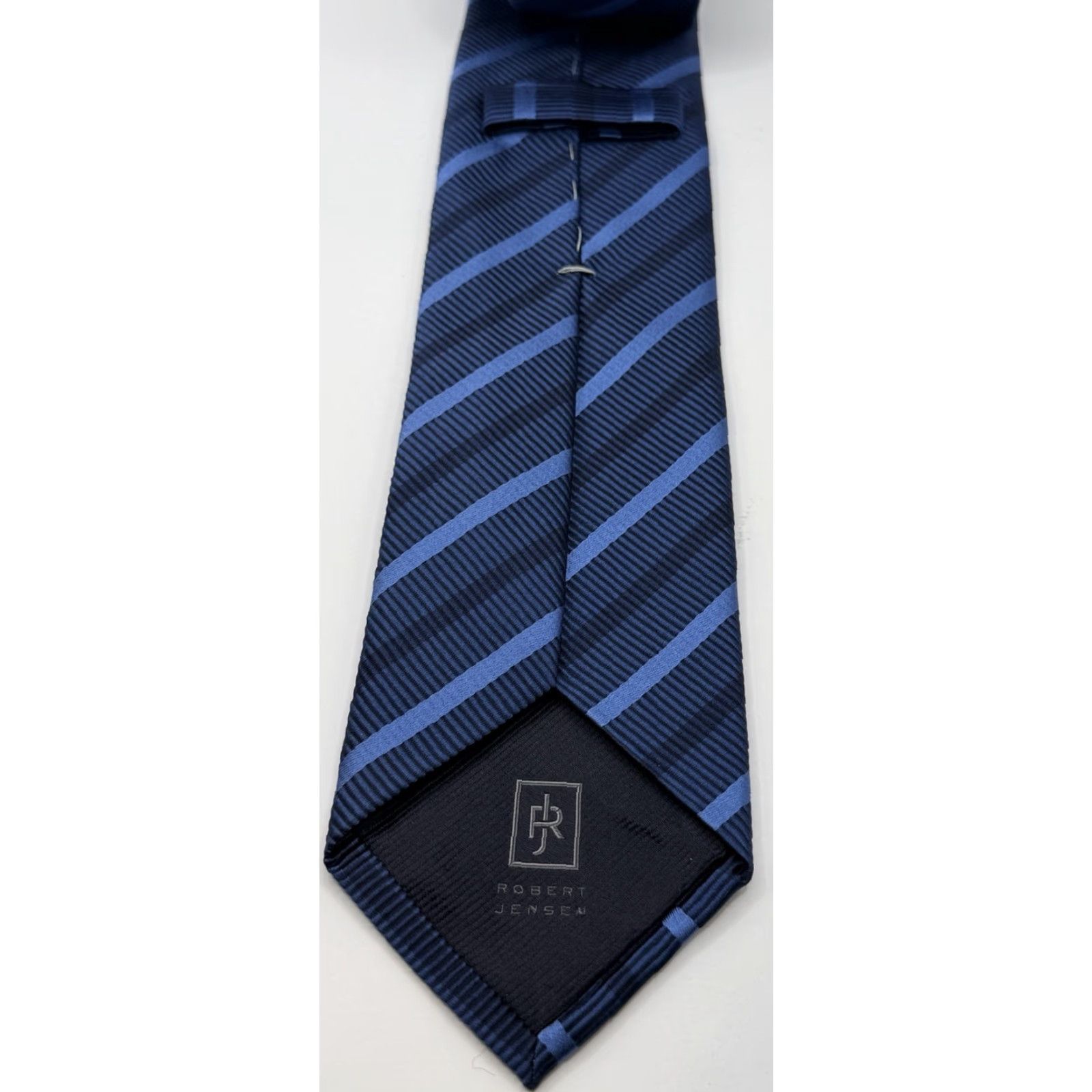 Vintage Robert Jensen Tie Men Silk Cotton Striped Made in Italy Size ONE SIZE - 3 Thumbnail