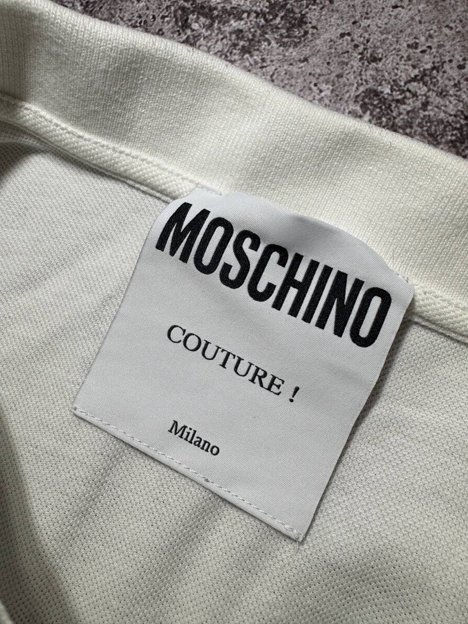 Moschino Moschino Couture Milano White Cotton Polo T-Shirt Luxury Size US L / EU 52-54 / 3 - 7 Thumbnail