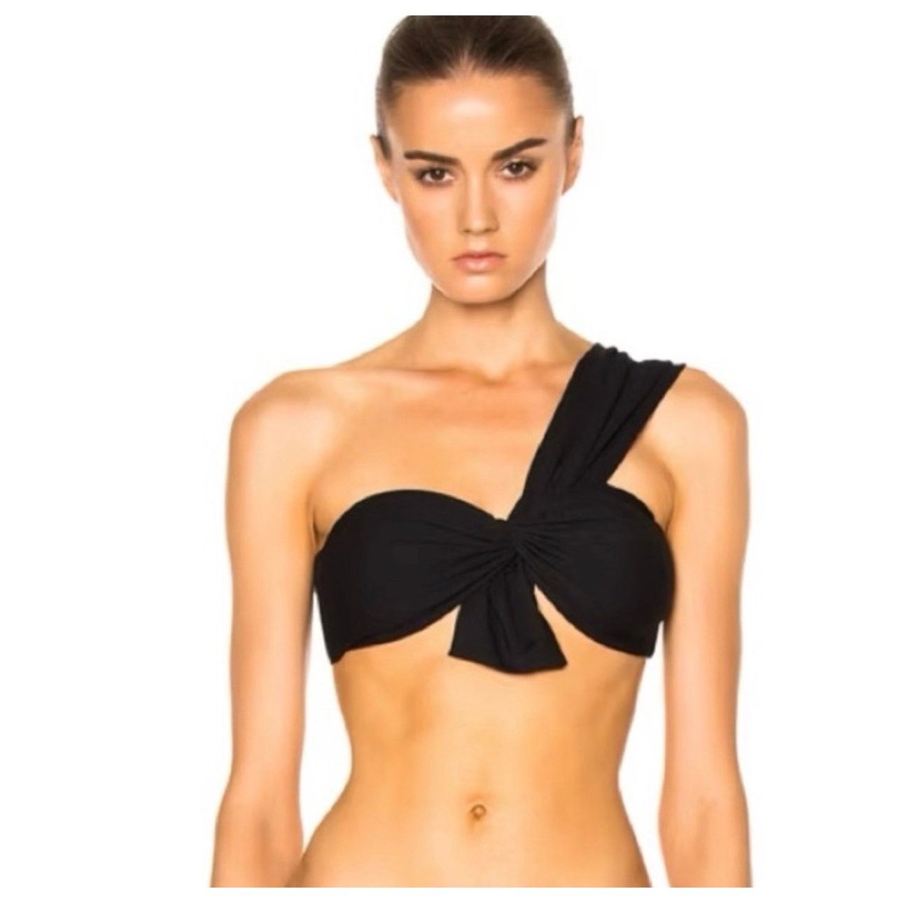 Marysia MARYSIA Venice One Shoulder Bikini Top Size Medium Black Size ONE SIZE - 1 Thumbnail