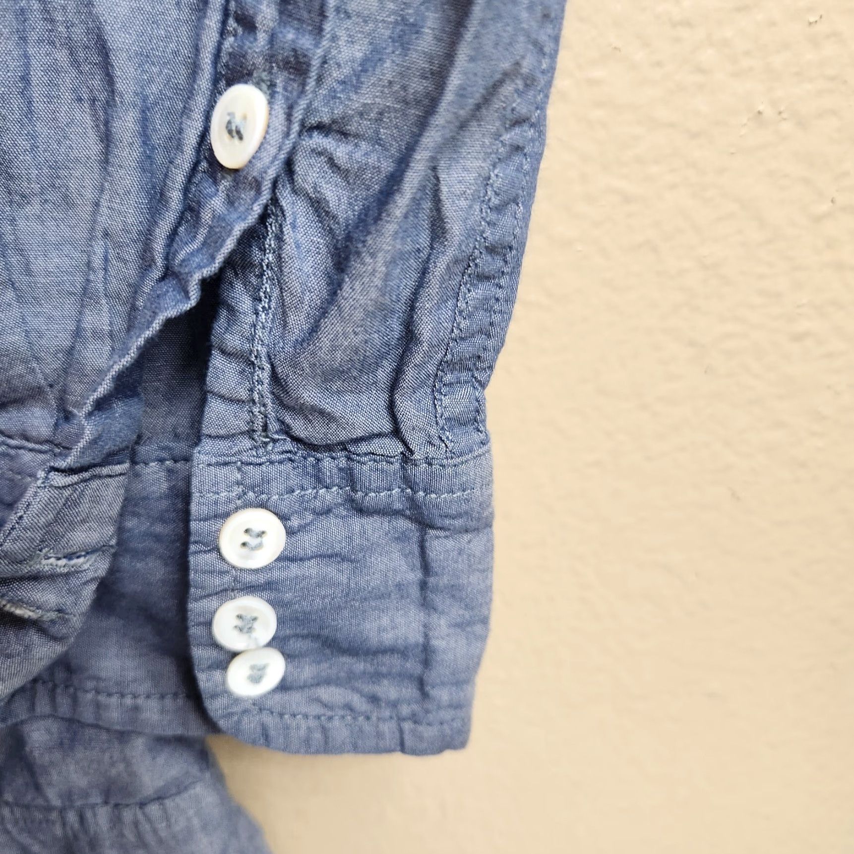 Vintage Andrea Jovine Blouse Tunic Womens Cotton Blue Chambray Pockets-Size S Size S / US 4 / IT 40 - 8 Thumbnail