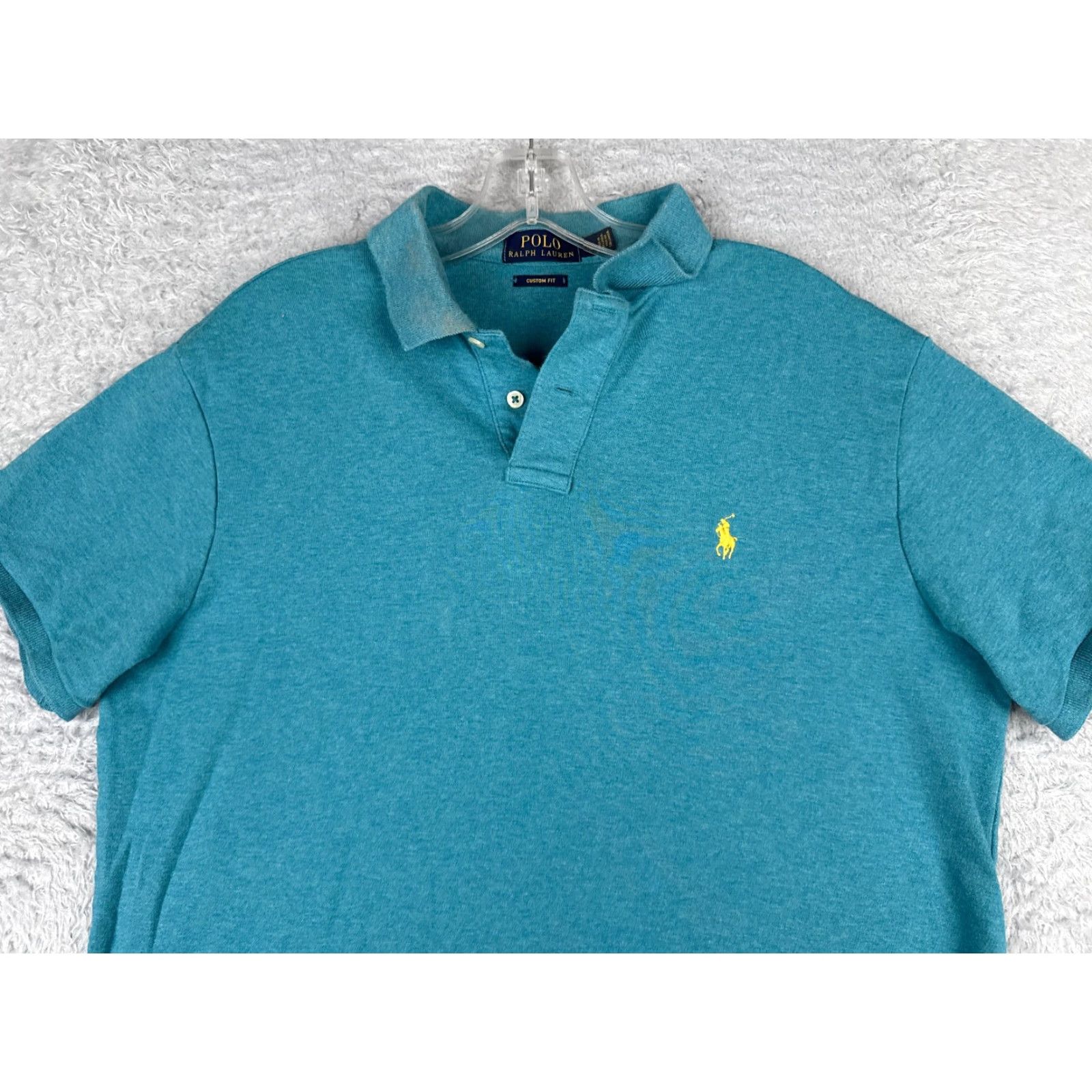 Ralph Lauren Ralph Lauren Polo Shirt Men Large Blue 100% Cotton Custom Fit Short Sleeve Slim Fit Mens Classic Polo Shirt 40" Chest Blue Size US L / EU 52-54 / 3 - 4 Thumbnail
