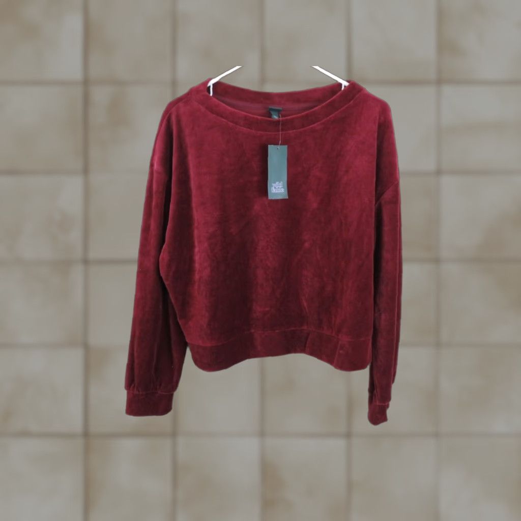 Vintage NWT Wild Fable Shirt Burgandy Ladies Casual Office Pull Over Long Sleeve Size L Large Womens Ladies Shirt Size L / US 10 / IT 46 - 1 Thumbnail