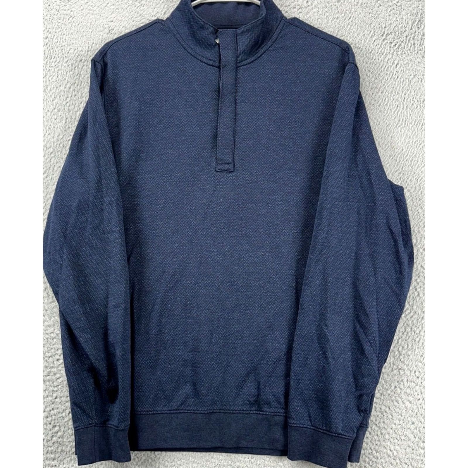 Hart Schaffner Marx Hart Schaffner Marx Sweater Mens Medium Blue Herringbone Quarter Zip Pullover Size US M / EU 48-50 / 2 - 4 Thumbnail