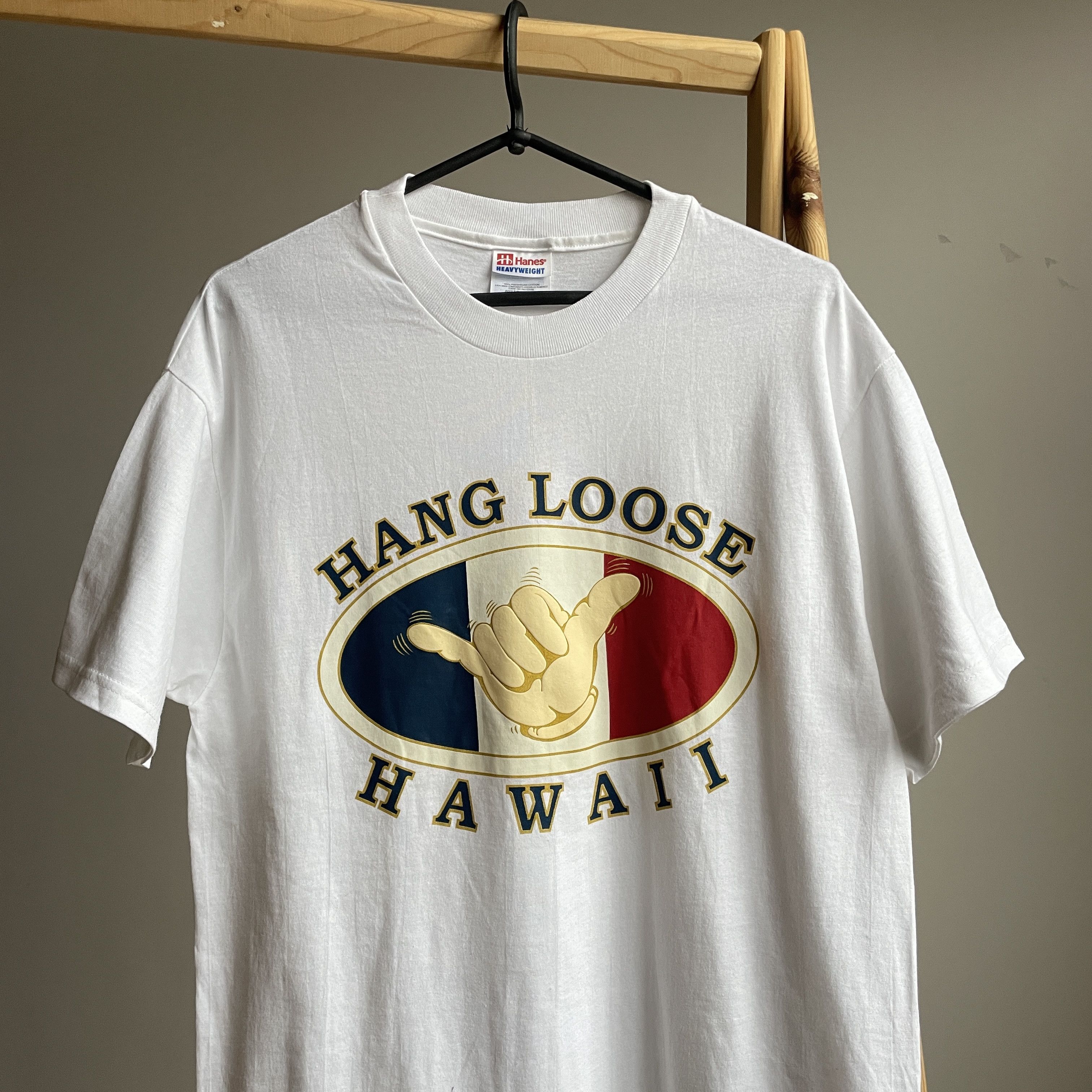 Hanes × Vintage Hang Loose Hawaii Vintage 90's T-Shirt Size M Size US M / EU 48-50 / 2 - 3 Thumbnail