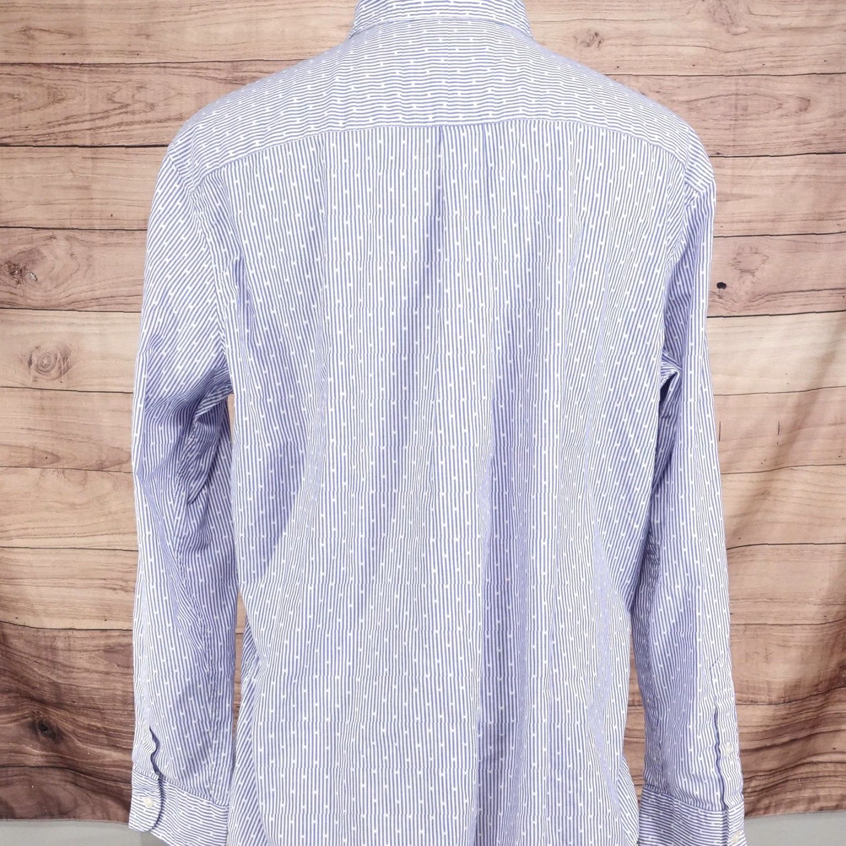 Chaps Chaps Shirt Mens XL Blue Stripe Long Sleeve Button-Down Stretch Easy Care Casual Size US XL / EU 56 / 4 - 4 Thumbnail