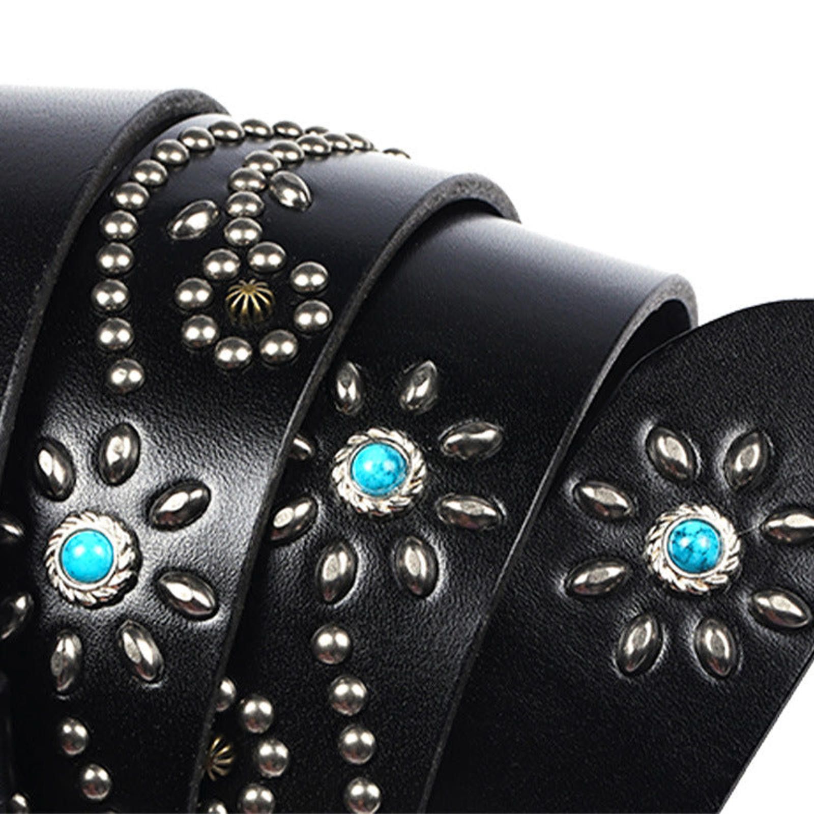 Leather Faux Turquoise Decoration Retro Belt Size ONE SIZE - 3 Thumbnail