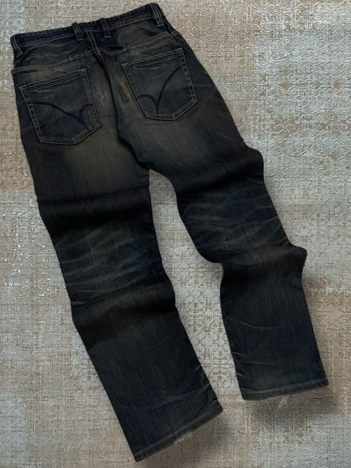 Japanese Brand Vintage 1990s Designer Back Number Mudwash Style Denim Size US 28 / EU 44 - 9 Thumbnail