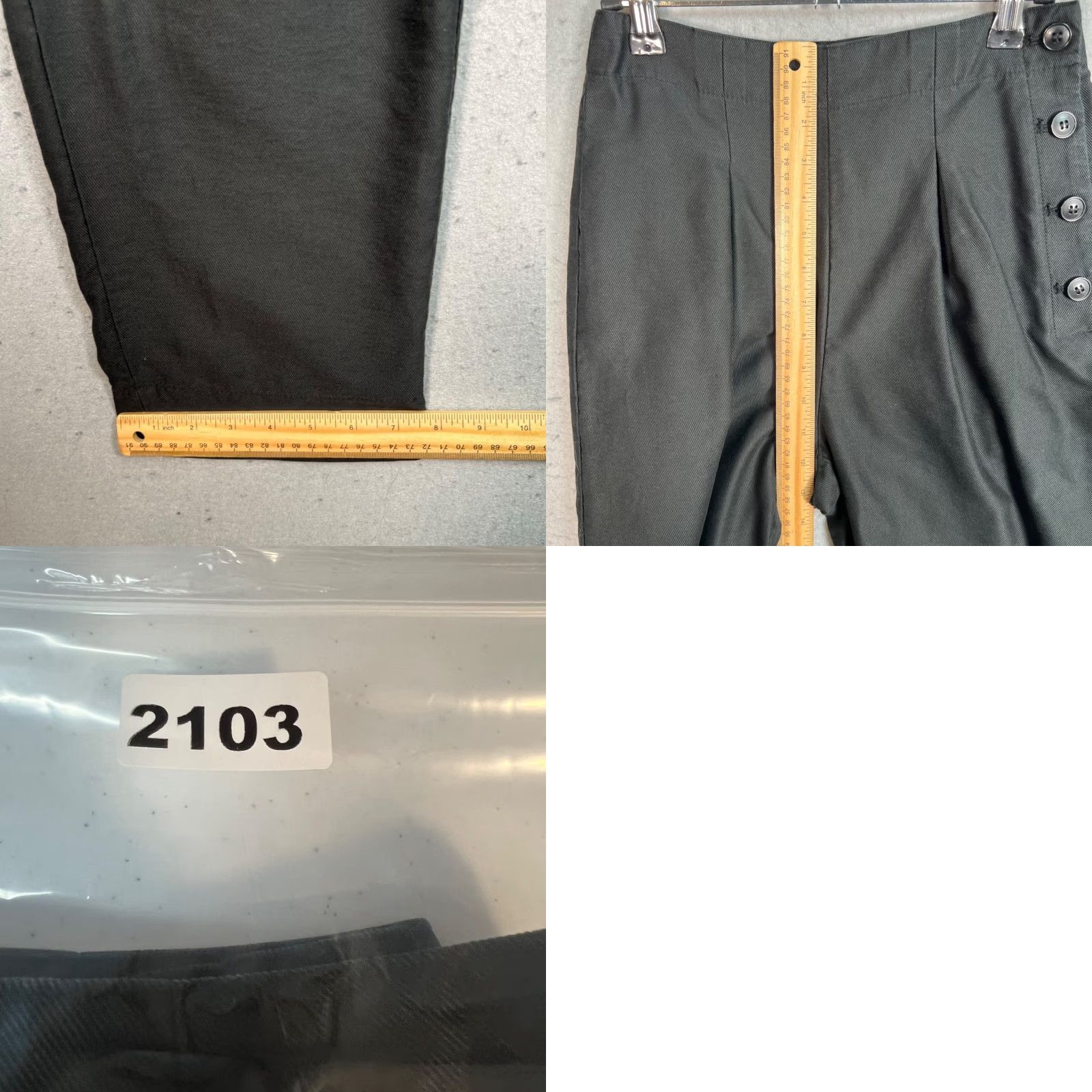 Madewell Madewell Pants Womens 00 Black High-Waisted Tapered Side Button Detail Dress Pants Size 24" / US 00 / IT 34 - 8 Thumbnail