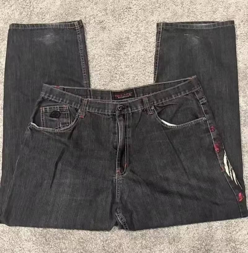 Japanese Brand × Vintage retro street baggy jeans. Size US 34 / EU 50 - 3 Thumbnail