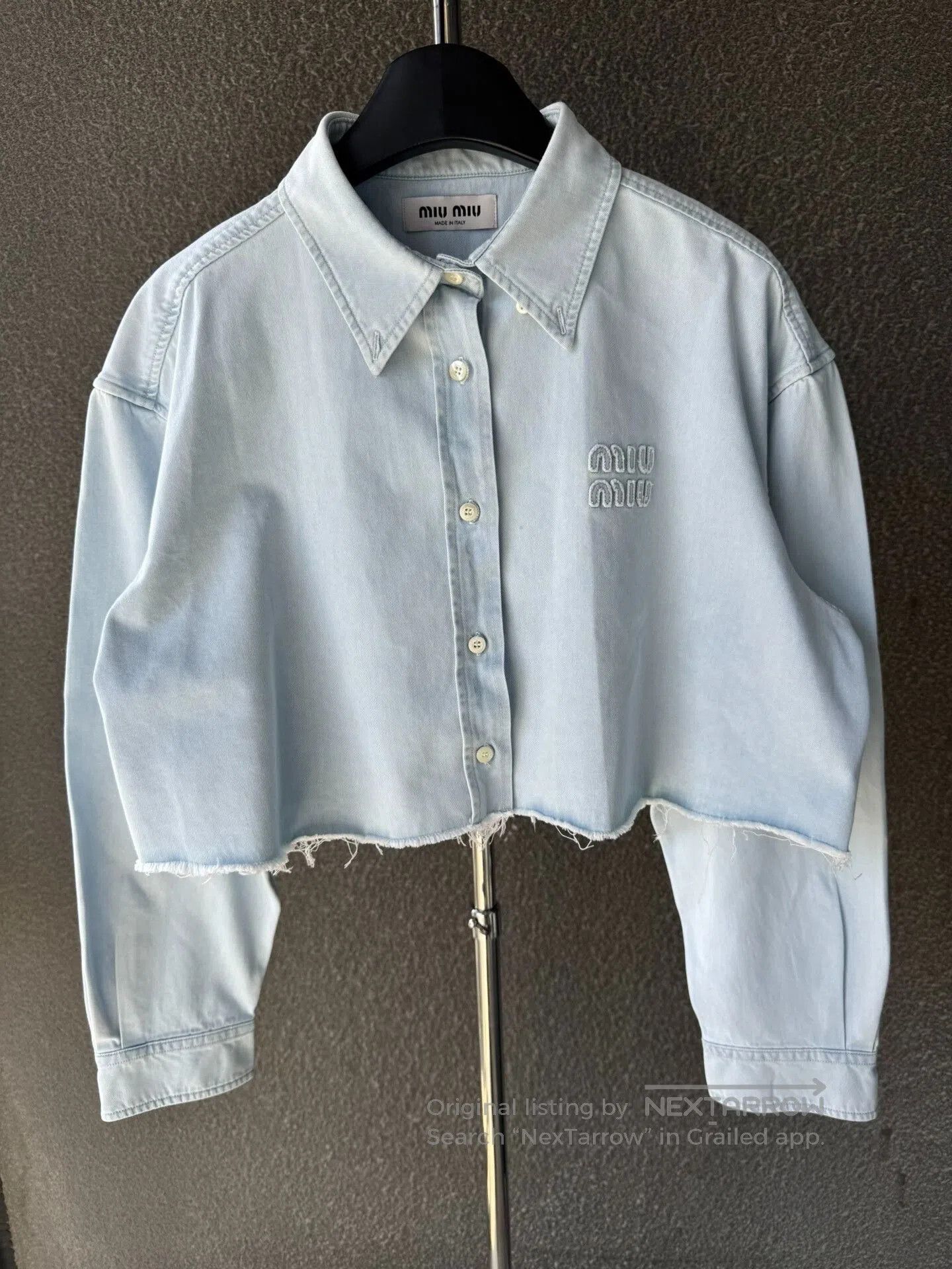 Miu Miu miu miu cropped denim button-up shirt. Size M / US 6-8 / IT 42-44 - 1 Thumbnail