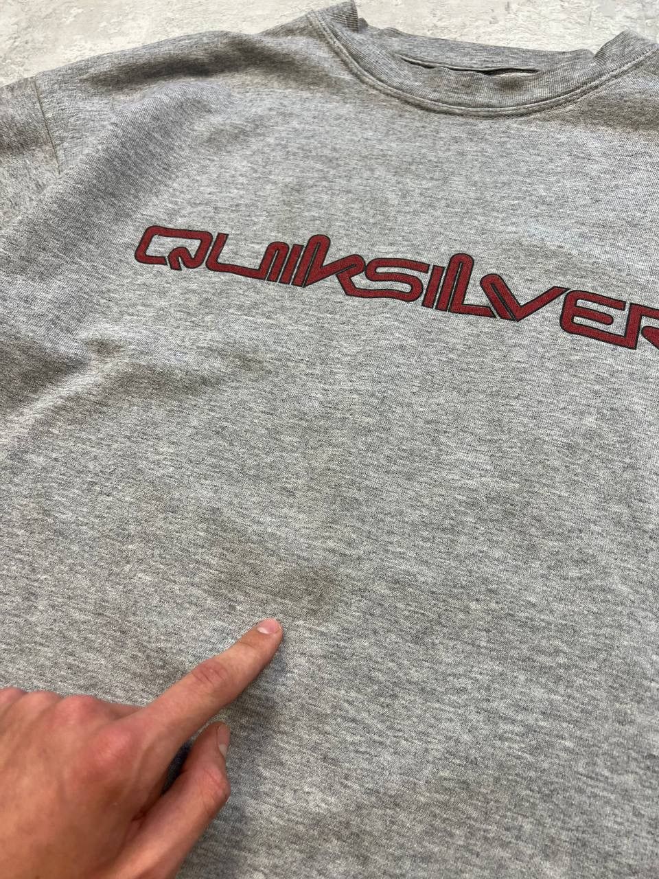 Quiksilver Vintage Quiksilver Gray Sweatshirt Big Logo Size US XL / EU 56 / 4 - 12 Thumbnail