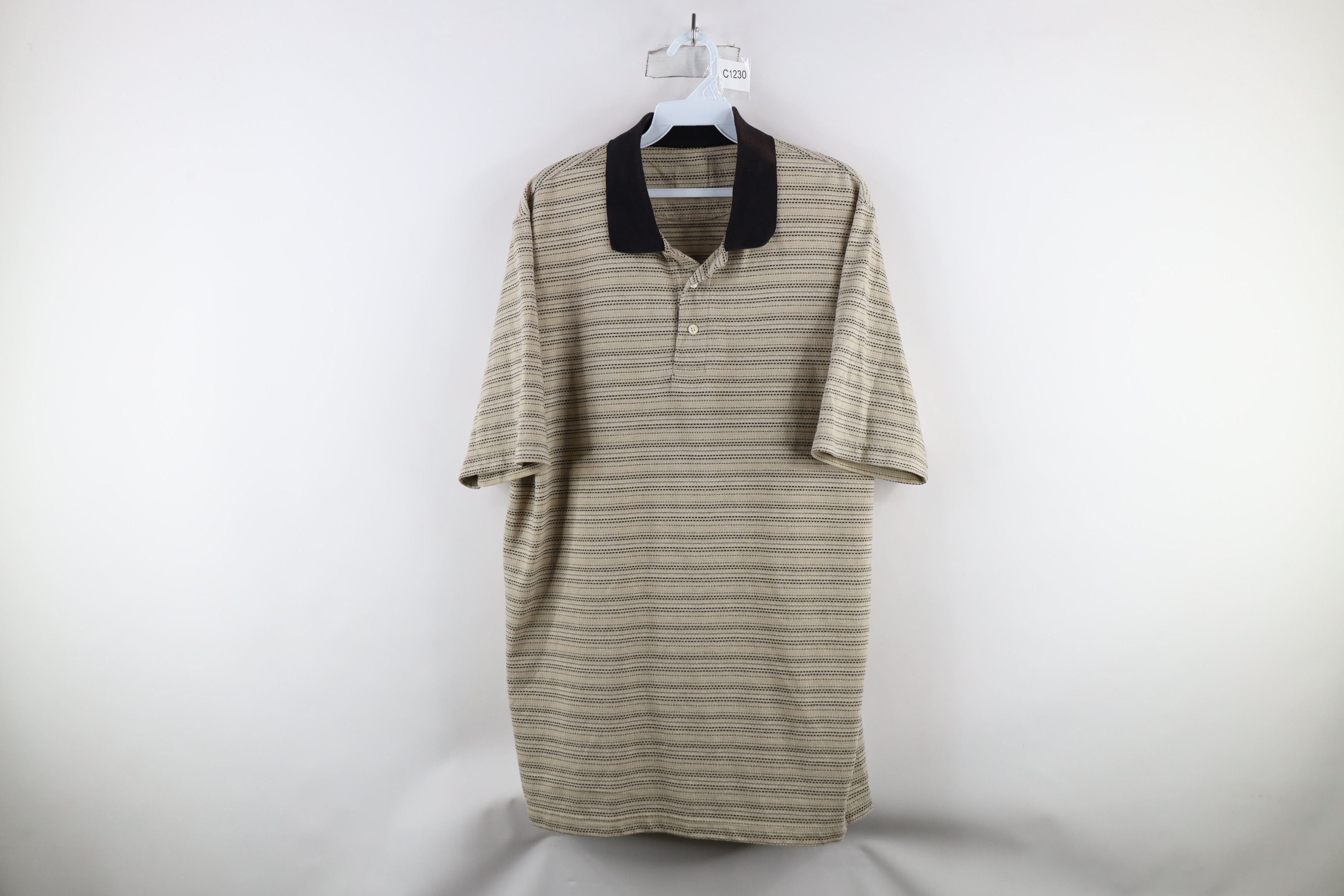 Vintage Vintage 90s Streetwear Striped Knit Collared Golf Polo Size US L / EU 52-54 / 3 - 1 Thumbnail