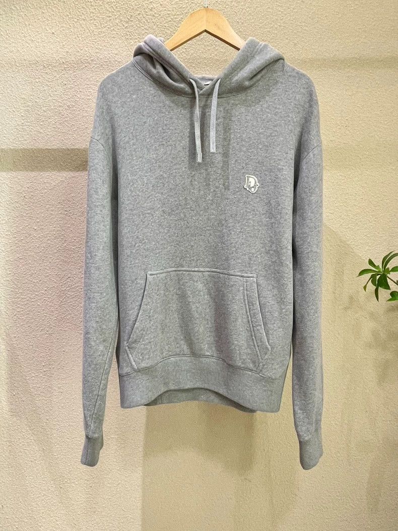 Dior Classic Logo Embroidered Gray Hoodie L - dmc