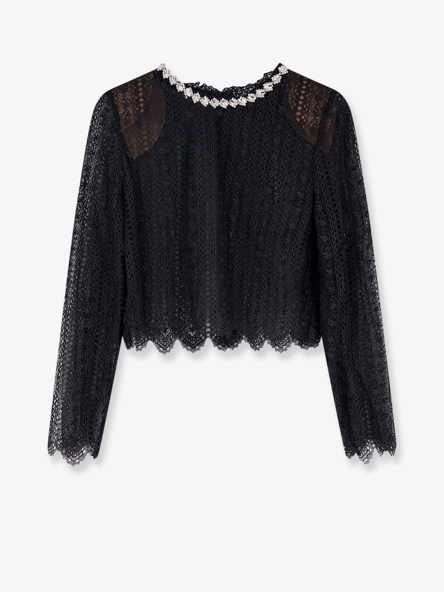 Self-Portrait Lace Top With Rhinestones Size S / US 4 / IT 40 - 1 Thumbnail