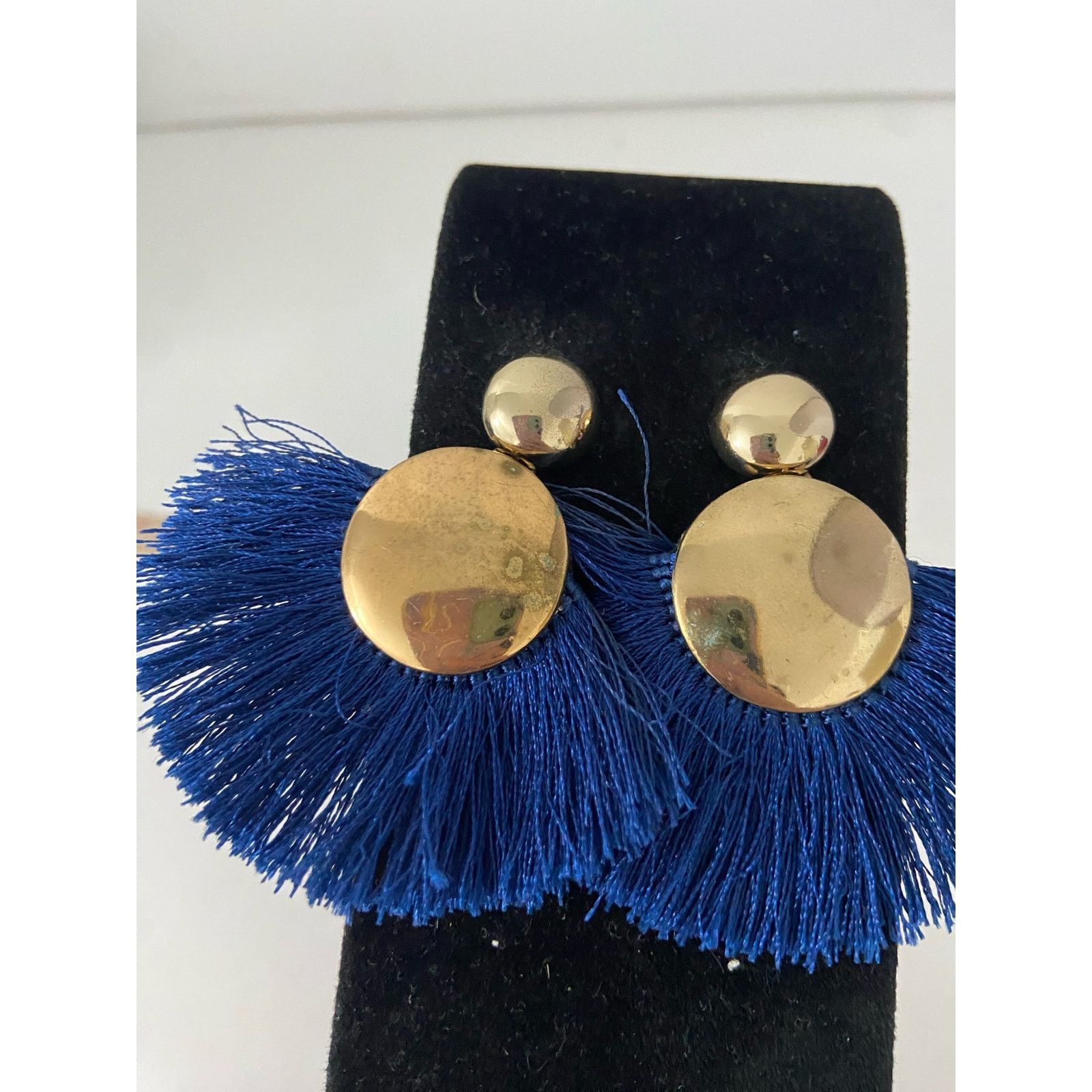 Other Dark blue fringe earrings gold tone Size ONE SIZE - 2 Thumbnail