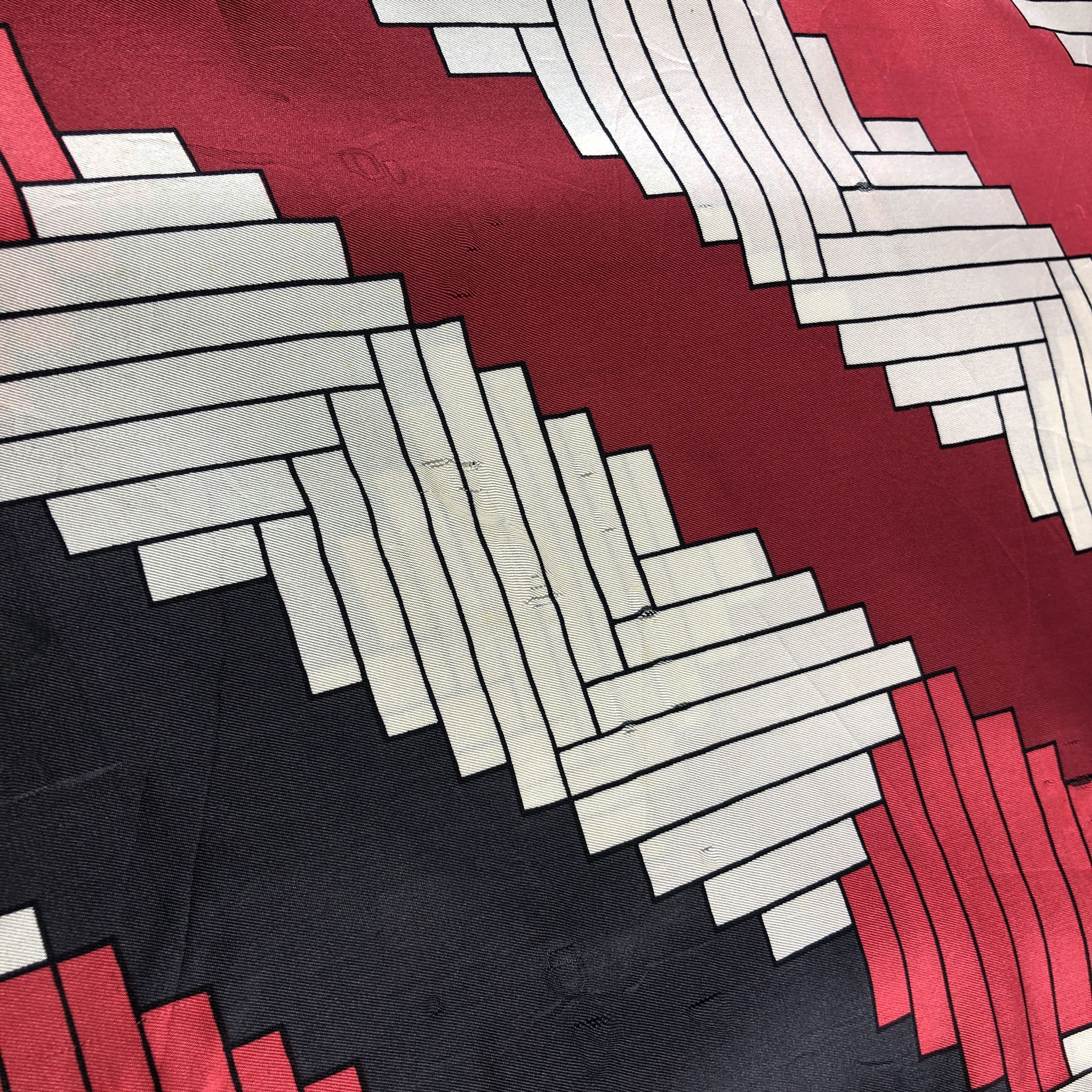 Vintage Daniel Hechter Abstract Silk Stole Silk Scarf M1378 Size ONE SIZE - 8 Thumbnail