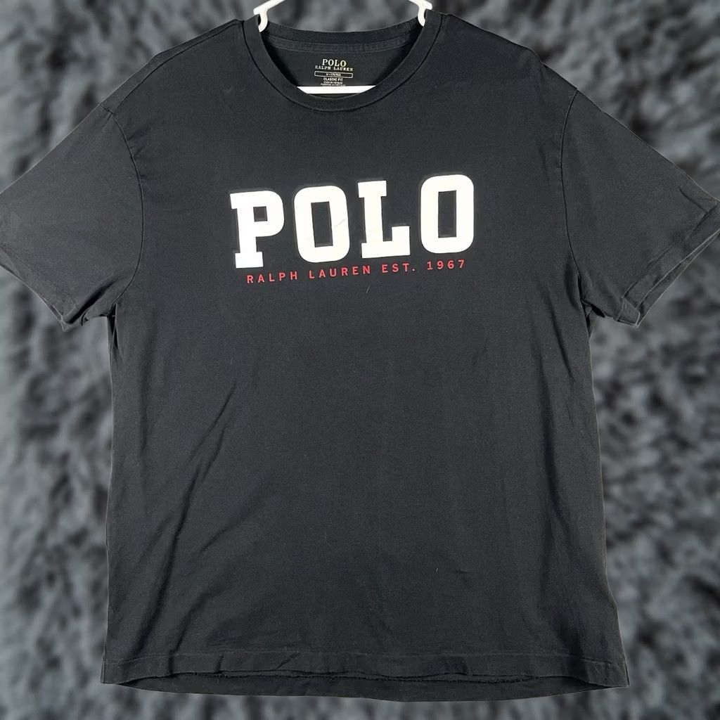 Polo Ralph Lauren Polo Ralph Lauren Shirt M Black EST 1967 S/S Preppy 90s Mens Shirt Size US M / EU 48-50 / 2 - 1 Thumbnail