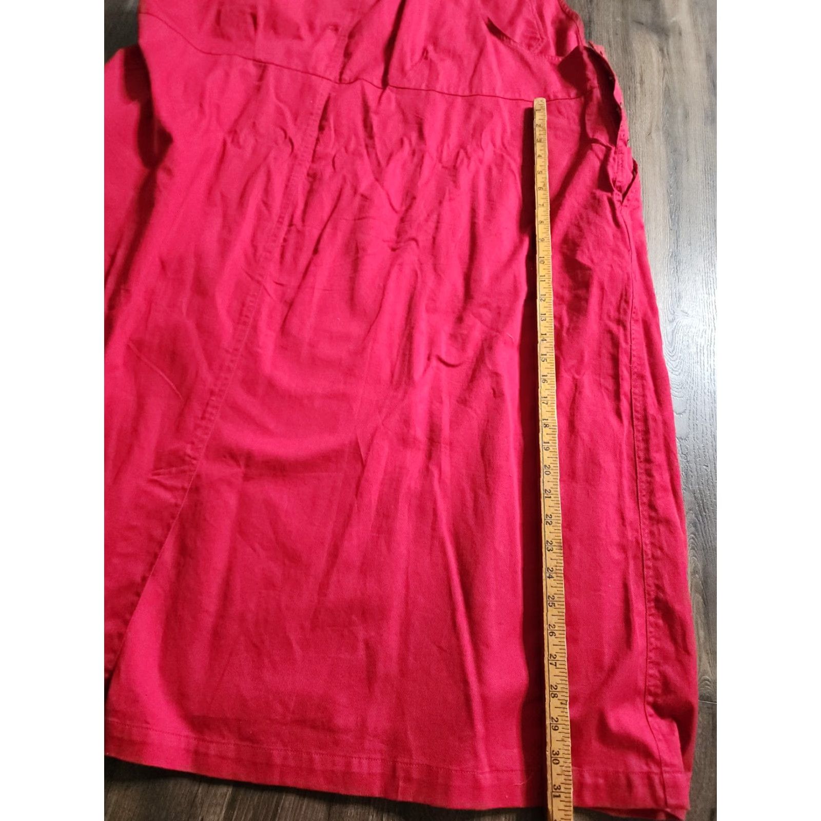 Vintage VINTAGE Sasson Plus 24W Signature Bib Overalls Jumper Cotton Teacher Dress Red Size 4XL / US 24-26 - 4 Thumbnail