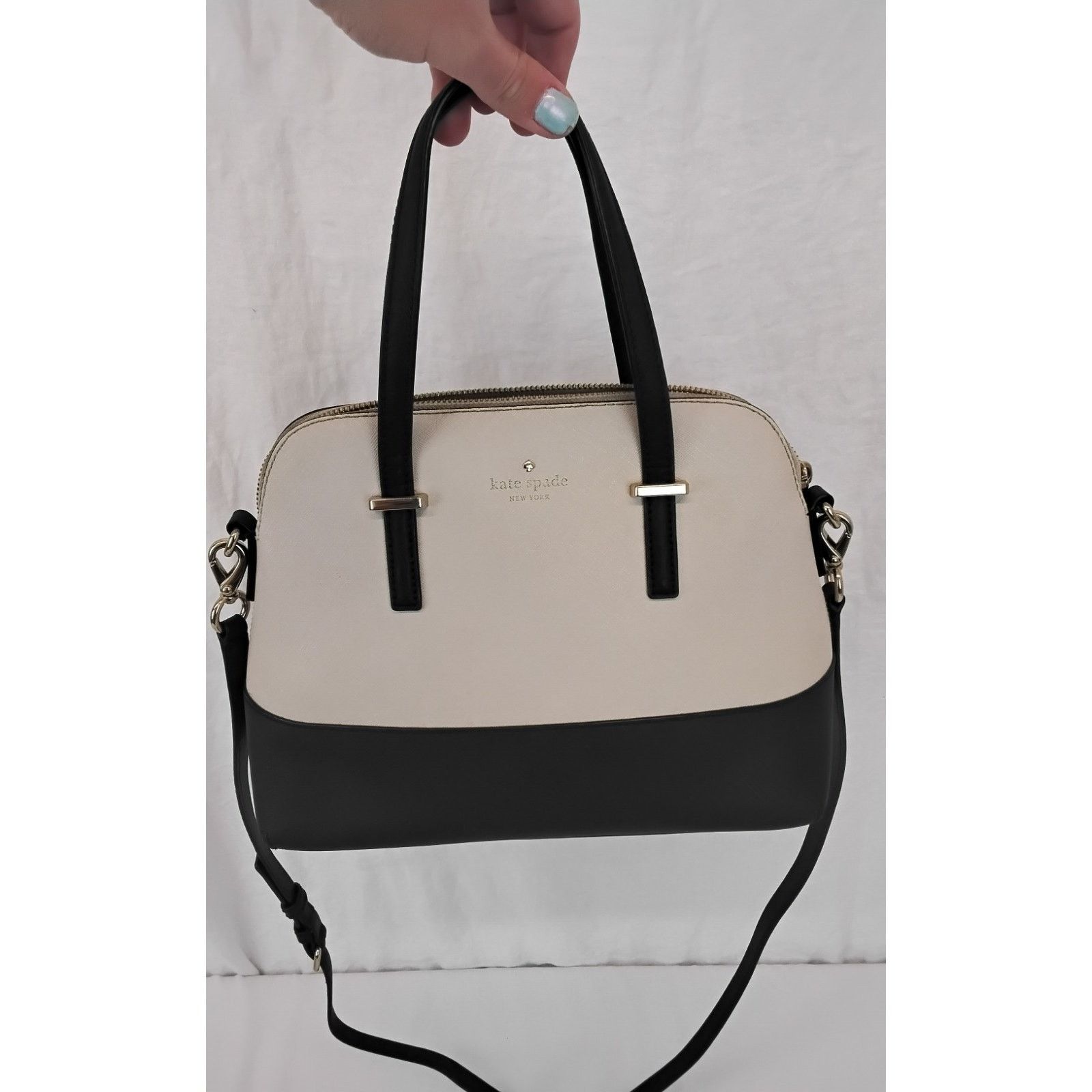 Kate Spade Kate Spade Convertible Satchel Handbag Purse Black/White Size ONE SIZE - 18 Thumbnail