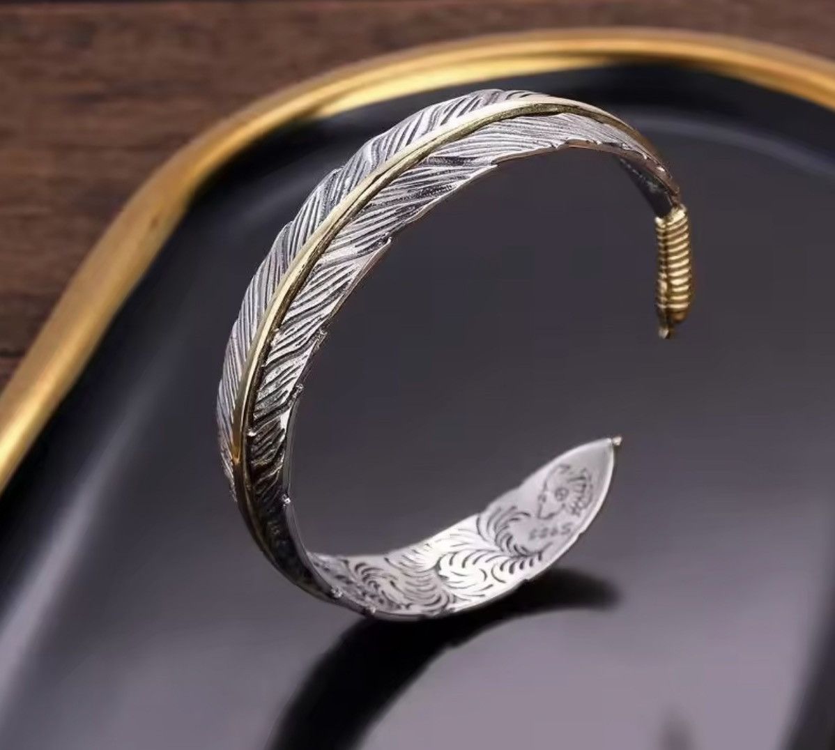 Jewelry Feather Cuff Bracelet Size ONE SIZE - 2 Thumbnail