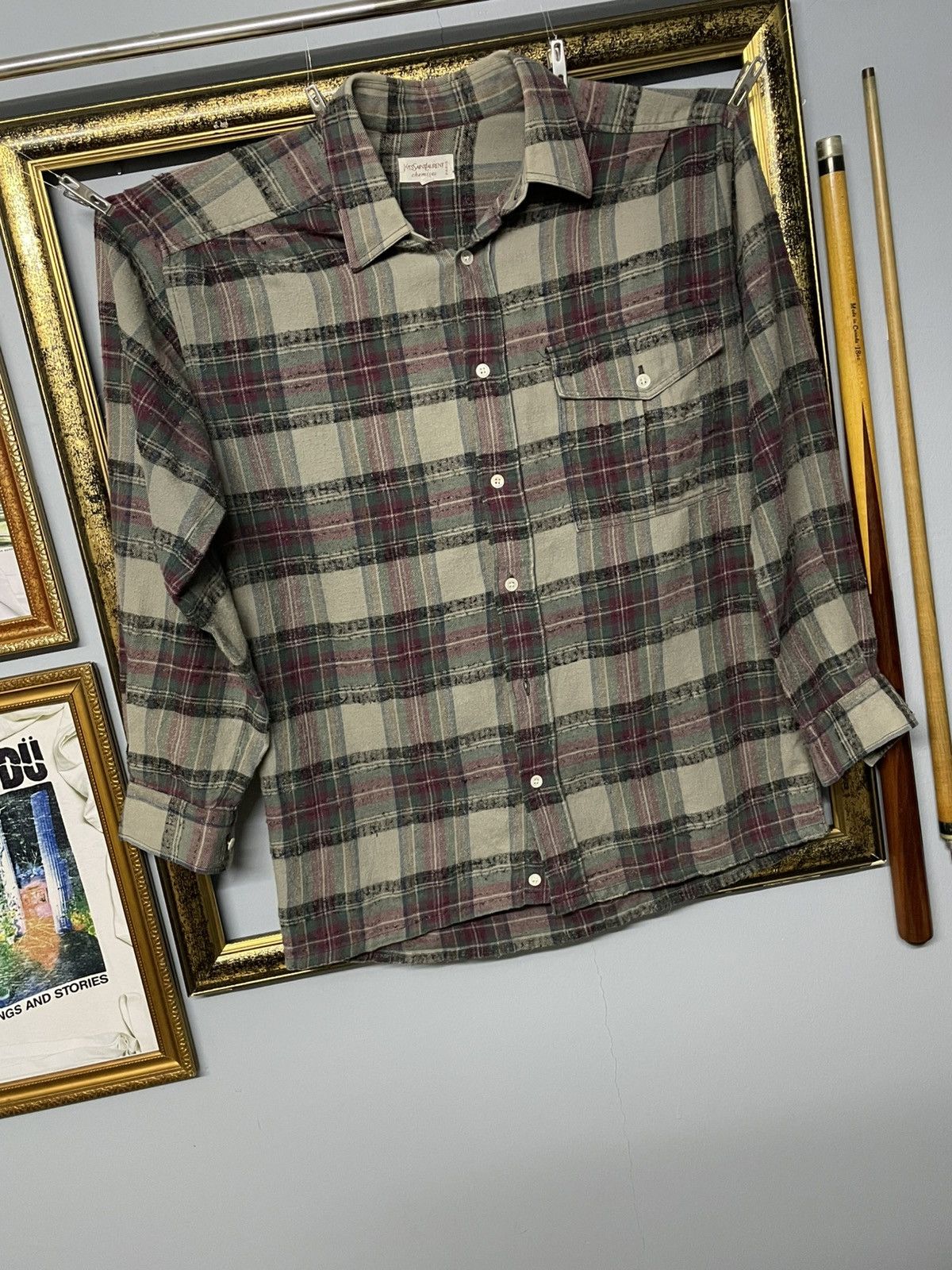 Yves Saint Laurent Vintage Yvessaintlaurent Chemises Vertical Stripe Flannel Size US M / EU 48-50 / 2 - 2 Thumbnail