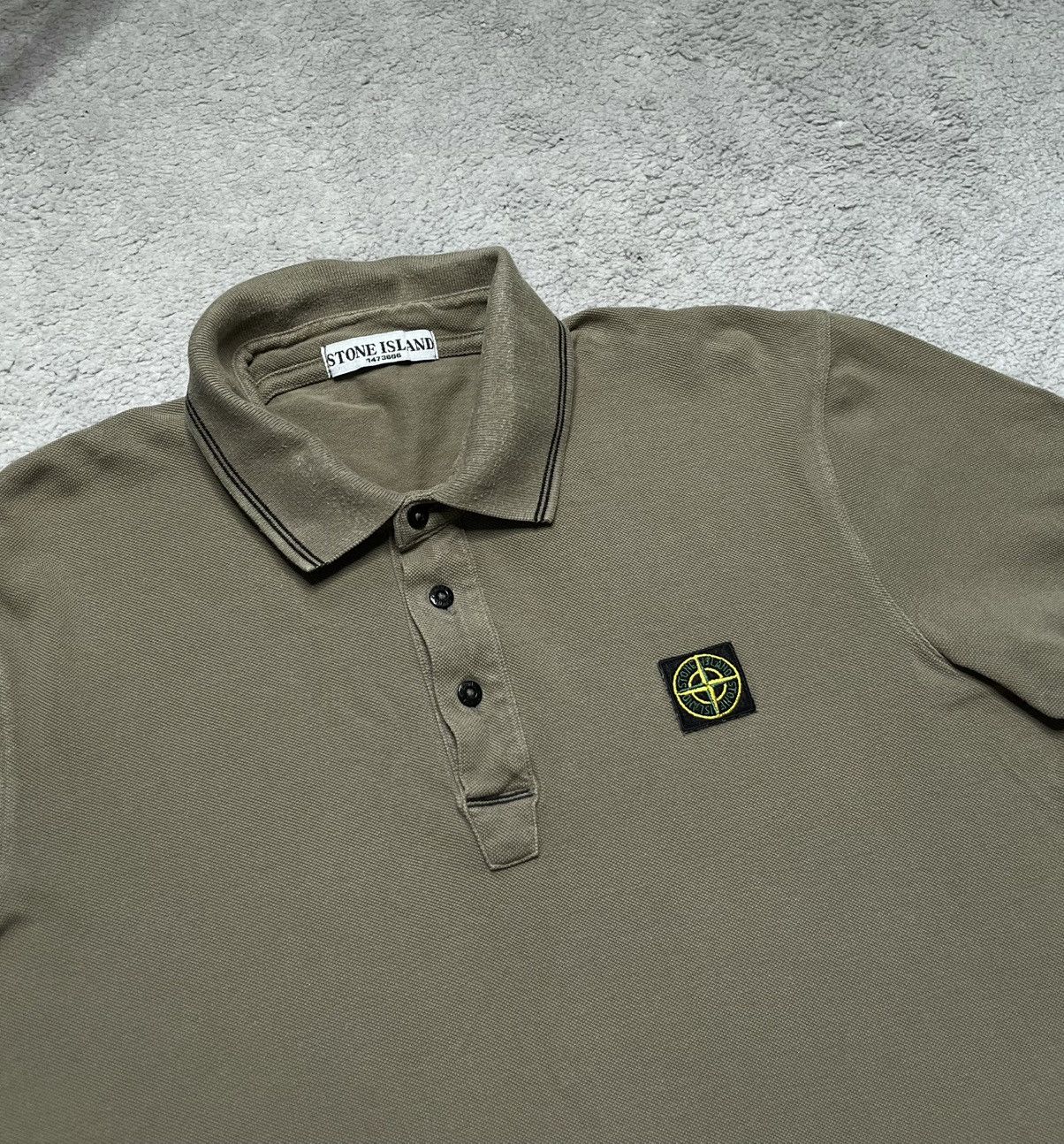 Stone Island Vintage Khaki Polo T-Shirt Basic Stone Island Basic Logo Size US M / EU 48-50 / 2 - 2 Thumbnail
