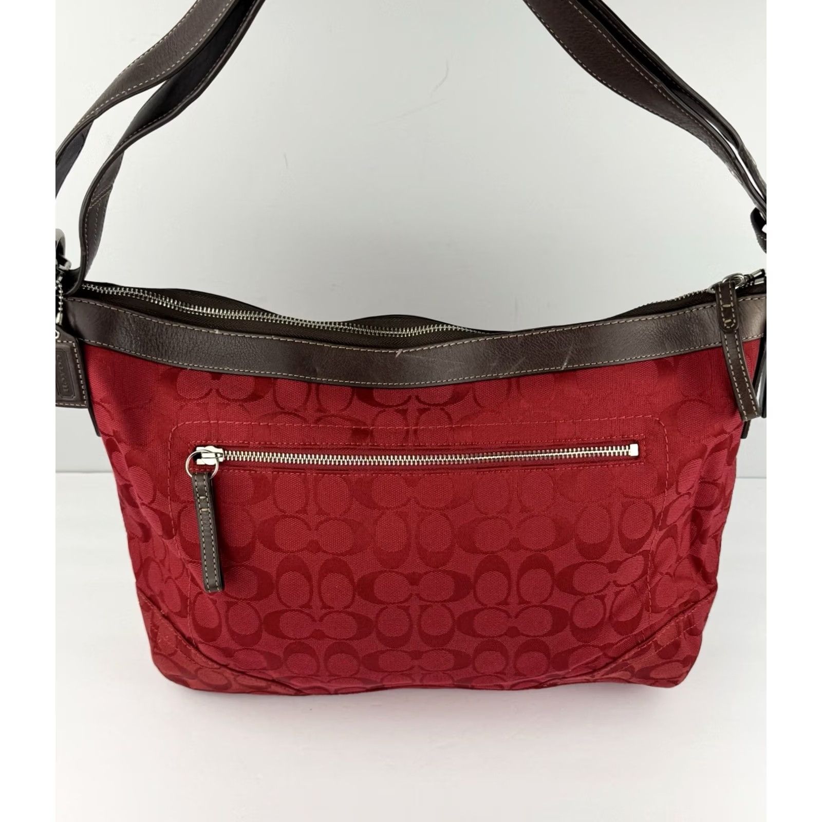 Coach VINTAGE Coach Shoulder Bag Adult Medium Red Signature Sufflette Crossbody 12884 Rare Y2K Size ONE SIZE - 3 Thumbnail