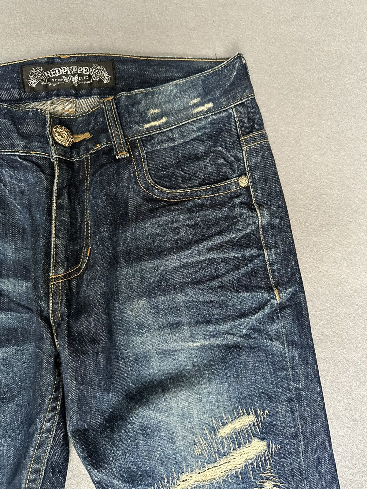 Japanese Brand Red Peppers Japan Distressed Denim Size US 32 / EU 48 - 10 Thumbnail