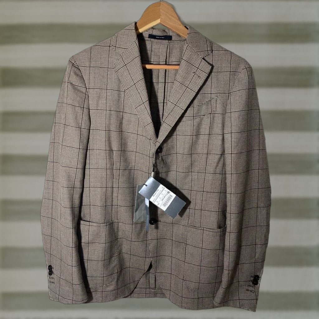 Massimo Dutti Massimo Dutti Wool Sport Coat Jacket Men US 38 Houndstooth Made in Italy Brown NWT Vintage Designer Classic Italian 90s Sport Coat Mens Size US XXS / EU 40 - 1 Thumbnail