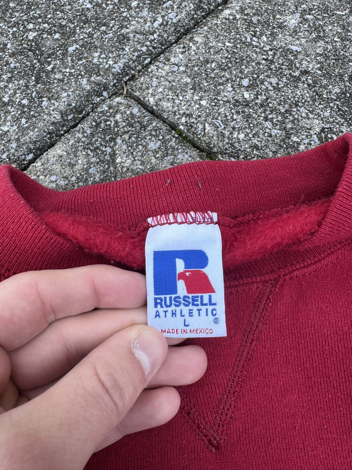 Russell Athletic × Vintage Vintage Russell Athletics Made in U.S.A Faded Red Crewneck Size US L / EU 52-54 / 3 - 5 Thumbnail