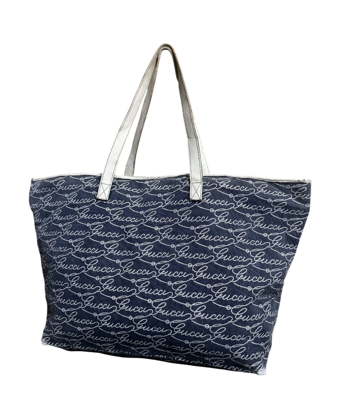 Gucci Gucci Totes Bag GG Monogram Denim Leather Size ONE SIZE - 3 Thumbnail