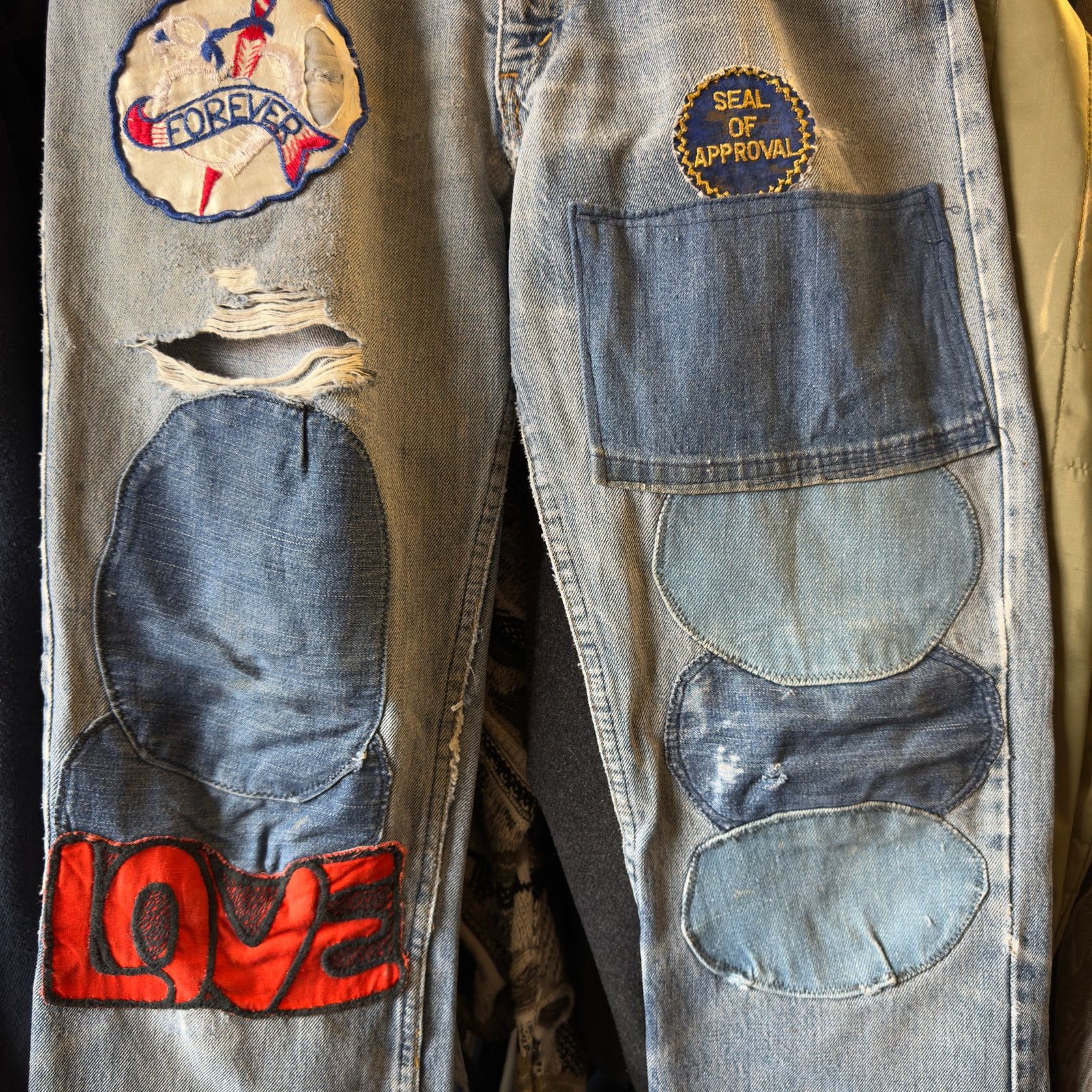 Levi's 70s Levi 646 Patchwork Flared Bellbottom Jeans 32x31.5 Size US 32 / EU 48 - 3 Thumbnail