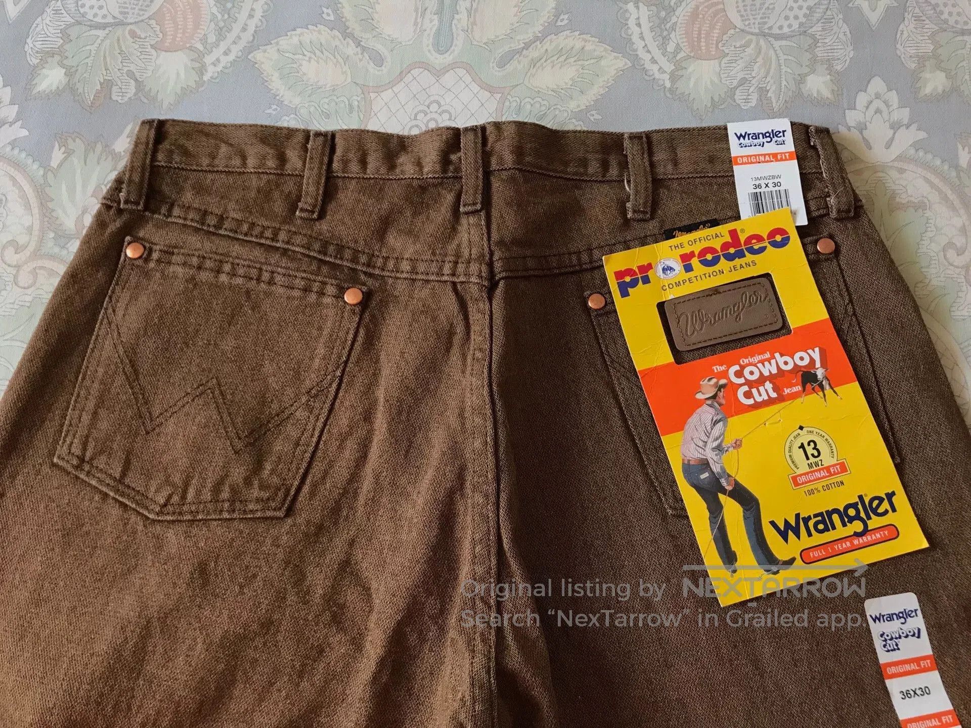 Wrangler Wrangler 13MWZ Brown Jeans W36L30. Size US 36 / EU 52 - 5 Thumbnail