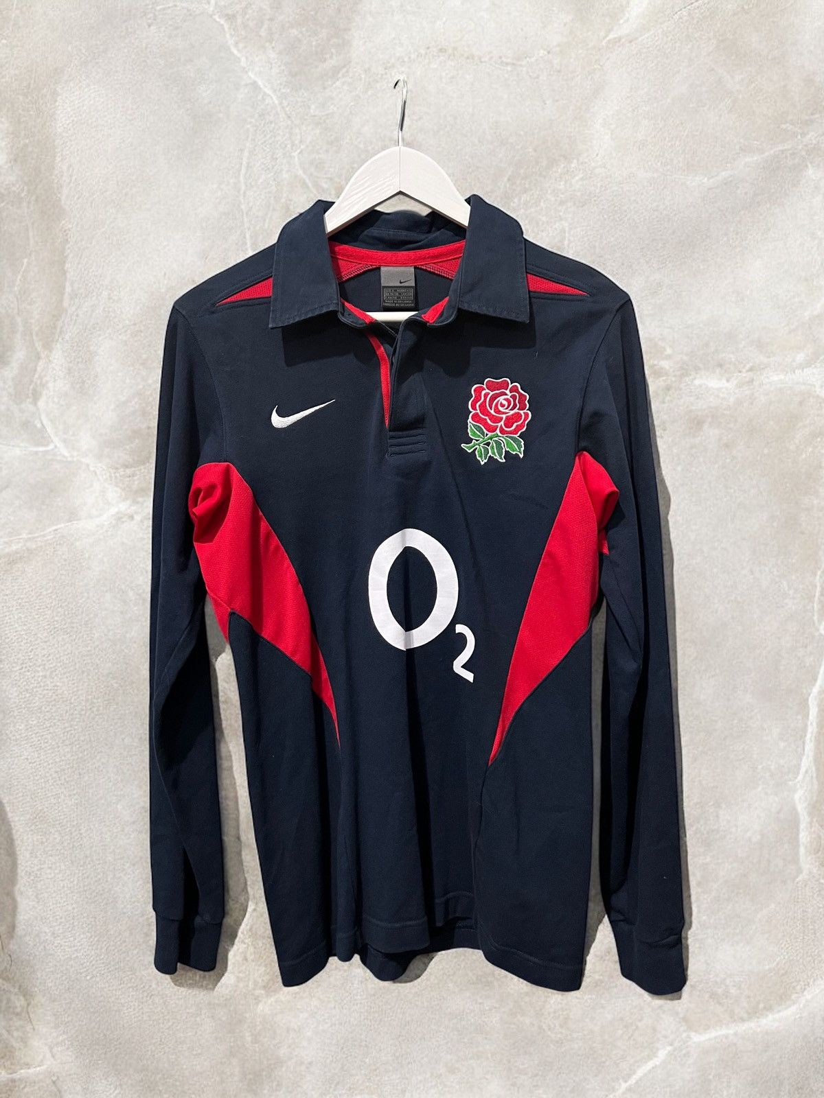 NIKE RUGBY ENGLAND WORLD CUP 2003 VINTAGE POLO LONGSLEEVE