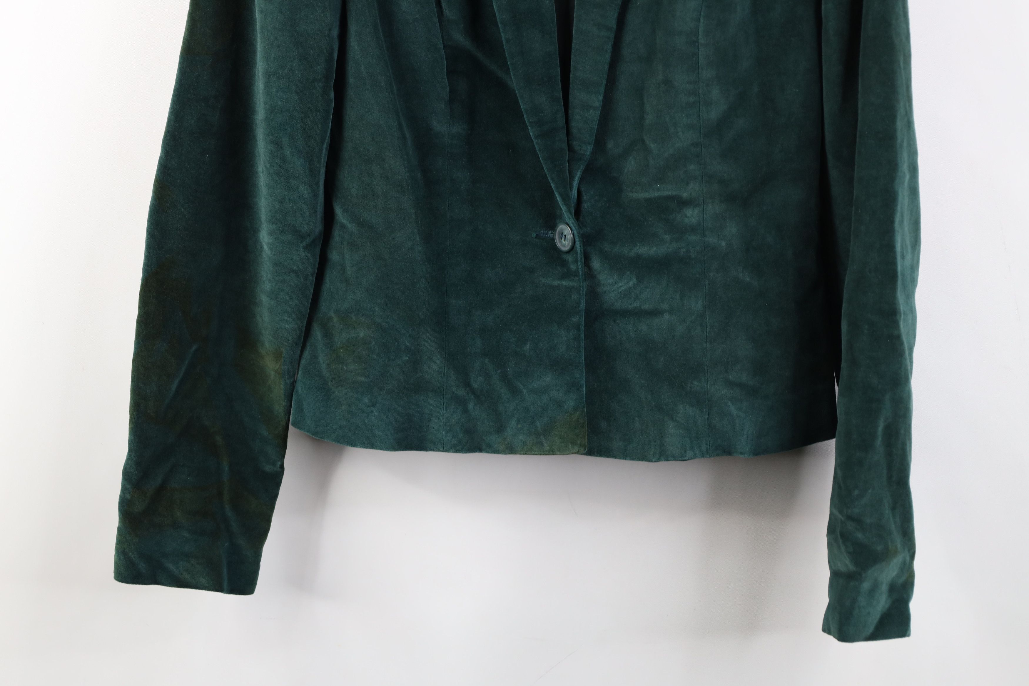 Vintage Vintage 50s 60s Streetwear Velour Blazer Jacket Green USA Size M / US 6-8 / IT 42-44 - 3 Thumbnail