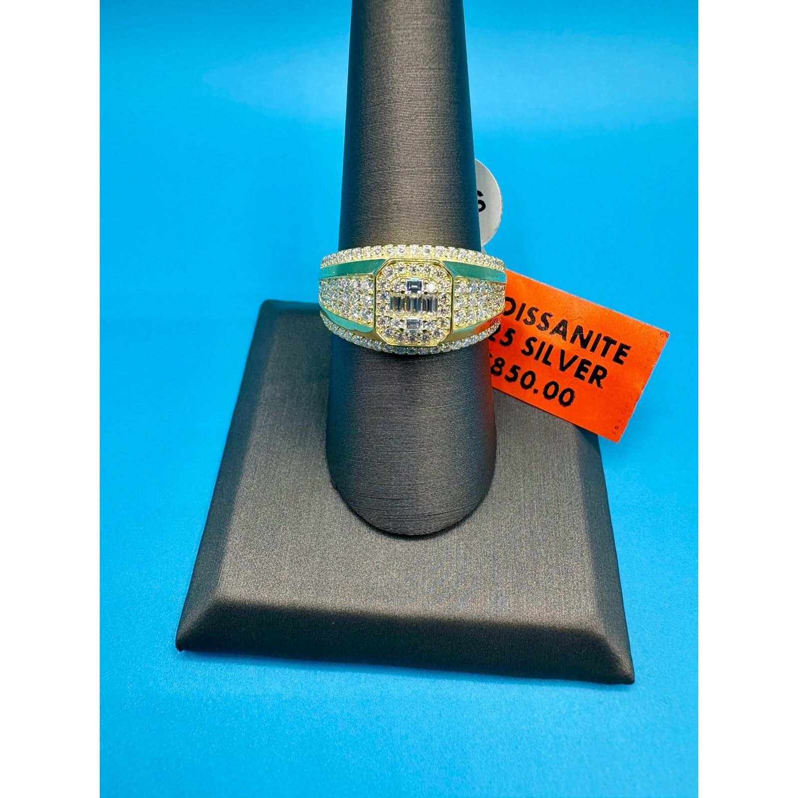 Jewelry Sz 12 - 3CTW Moissanite Gold Over 925 Silver Stamped Ring Size ONE SIZE - 8 Thumbnail