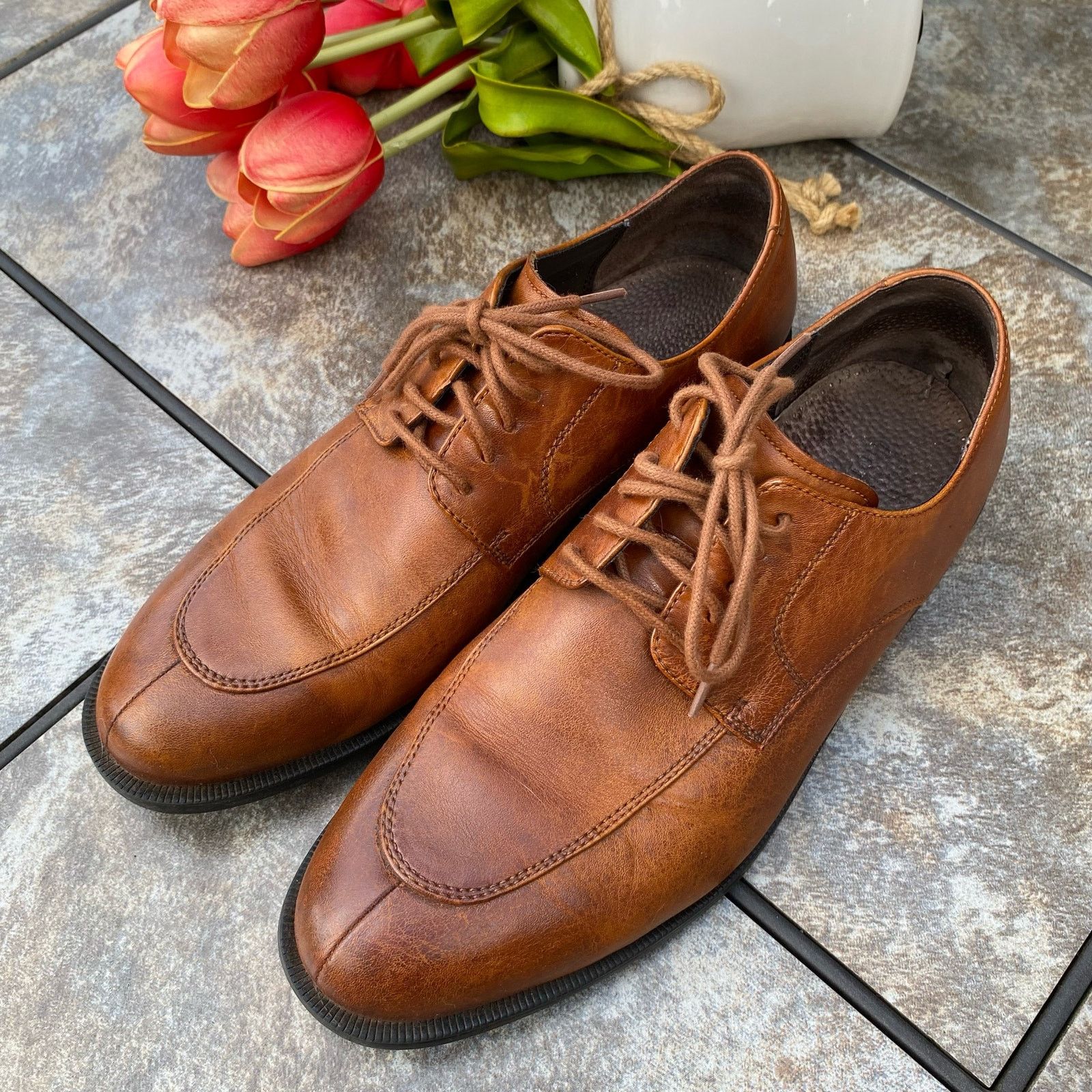 Cole Haan Cole Haan British Tan Collen Apron Derby Split Toe Size 10 Size US 10 / EU 43 - 1 Thumbnail