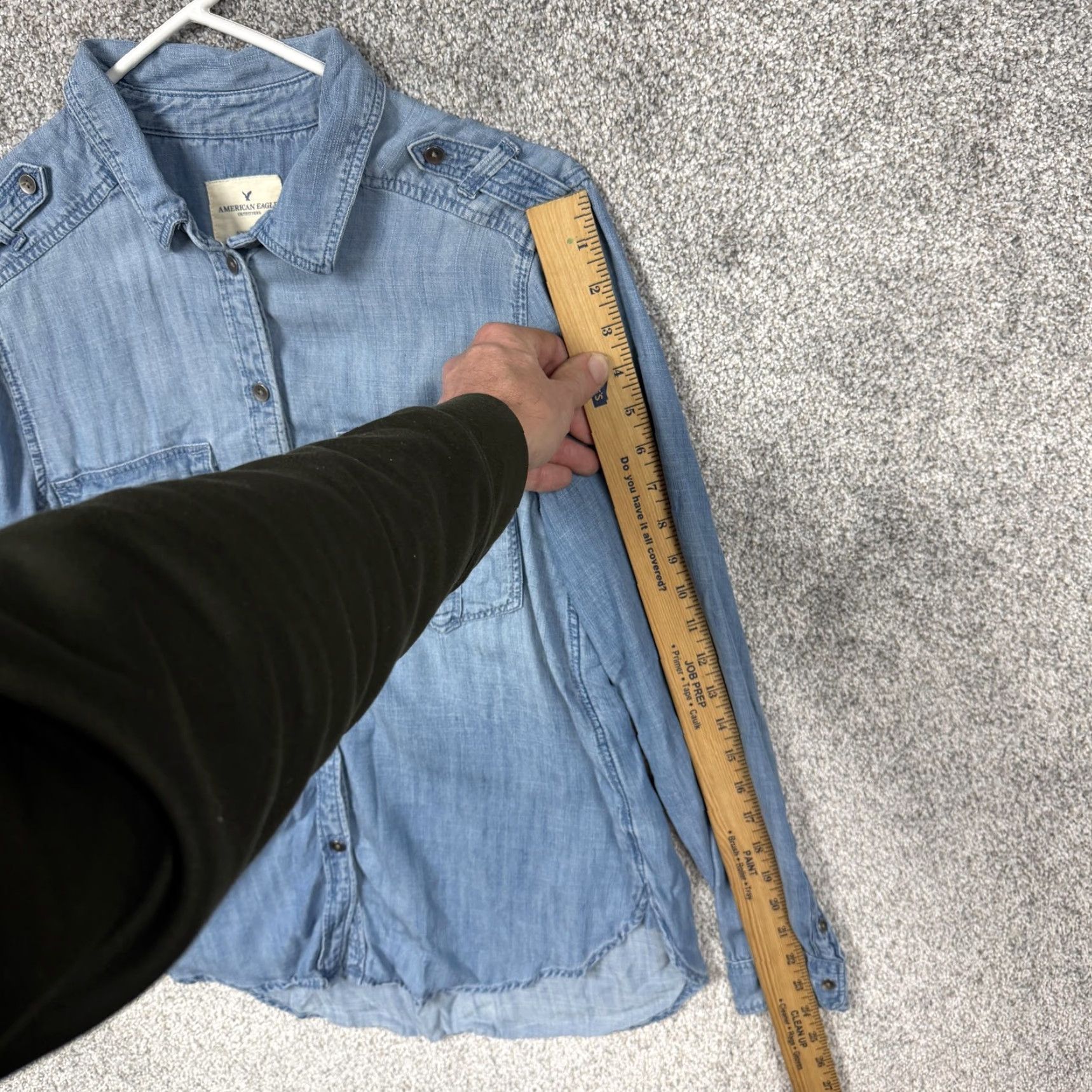 American Eagle Outfitters American Eagle Outfitters Shirt Womens S Blue Denim Boyfriend Fit Chambray Coastal Western Size S / US 4 / IT 40 - 3 Thumbnail