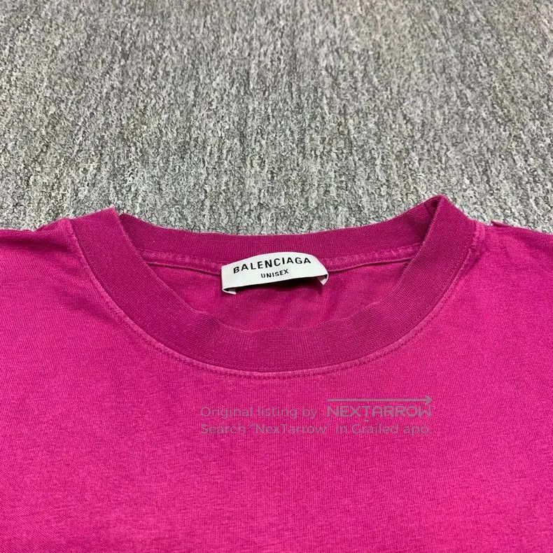 Balenciaga Balenciaga Pink Distressed Ink Short Sleeve. Size US M / EU 48-50 / 2 - 6 Thumbnail
