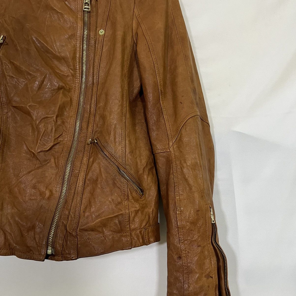 United Colors Of Benetton UNITED COLOUR OF BENETTON LEATHER JACKET Size US XS / EU 42 / 0 - 3 Thumbnail