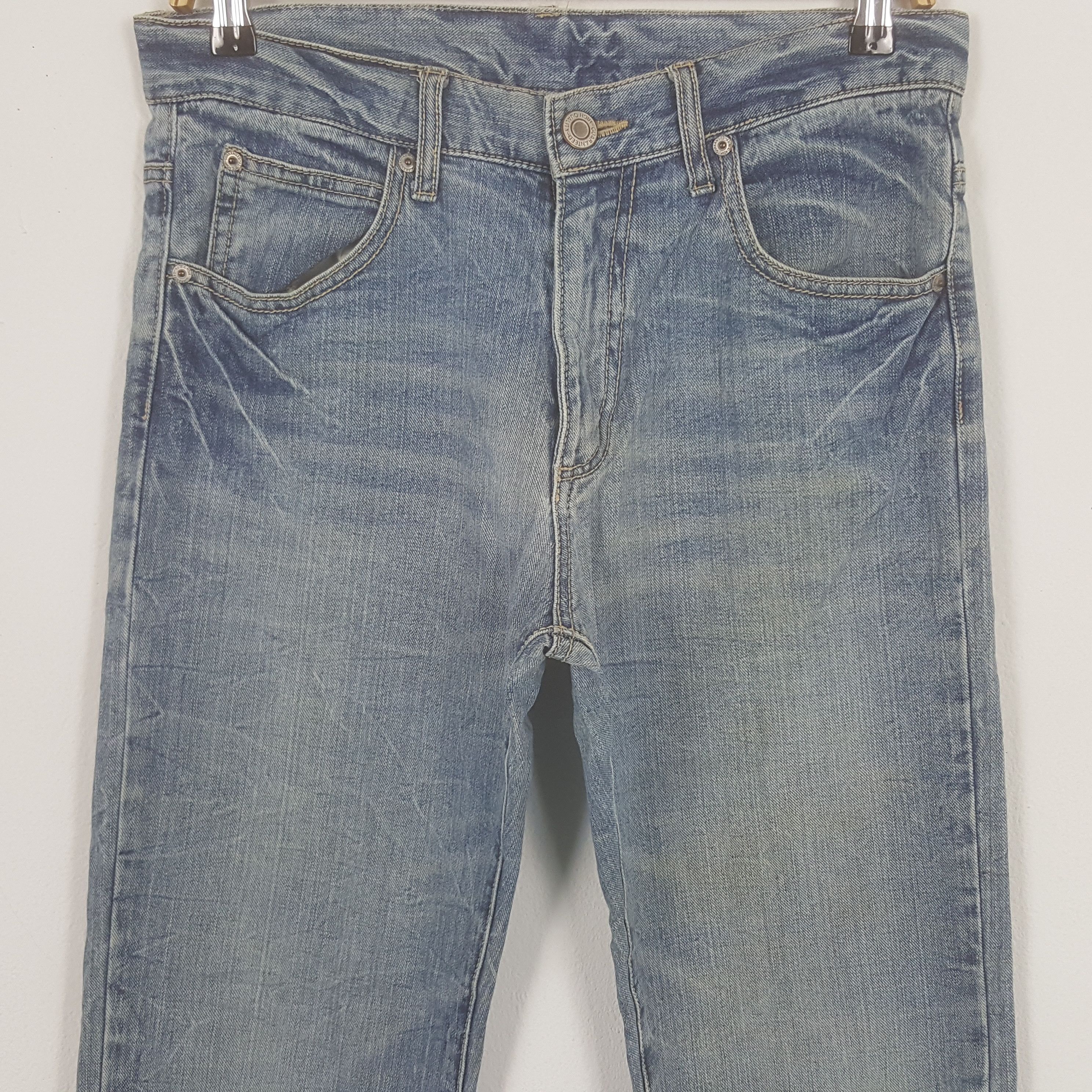 Japanese Brand Vintage Back & Forth Back Print Punk Style Denim Jeans Size US 31 - 5 Thumbnail