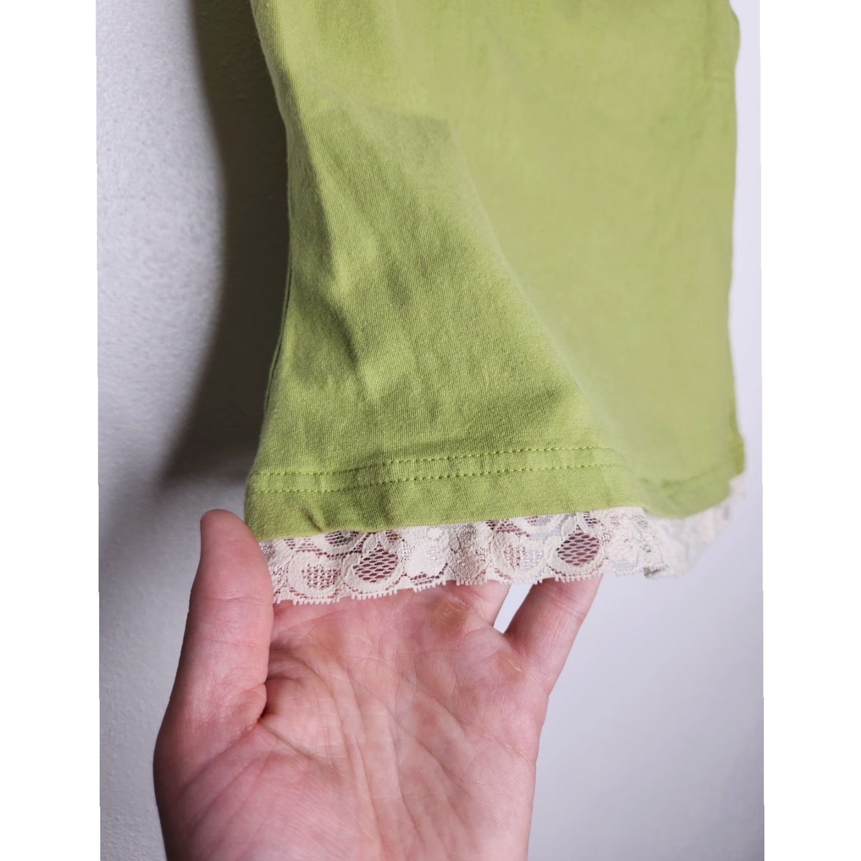 Faded Glory VINTAGE Faded Glory Tank Women Small Green Y2K Fairy Whimsy Lace Cami Bra Size ONE SIZE - 3 Thumbnail